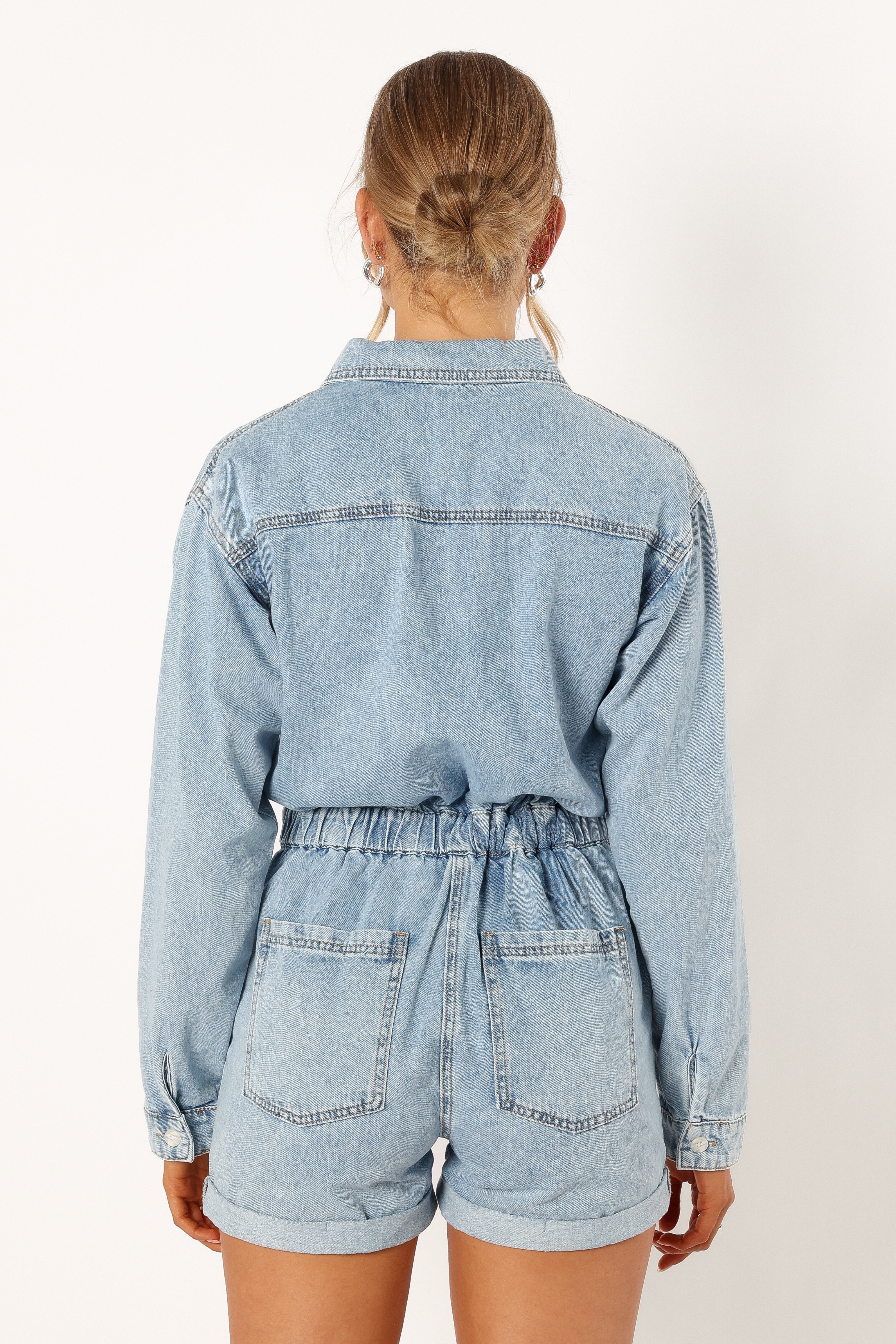 Danielle Romper - Medium Denim-Aur Fashion