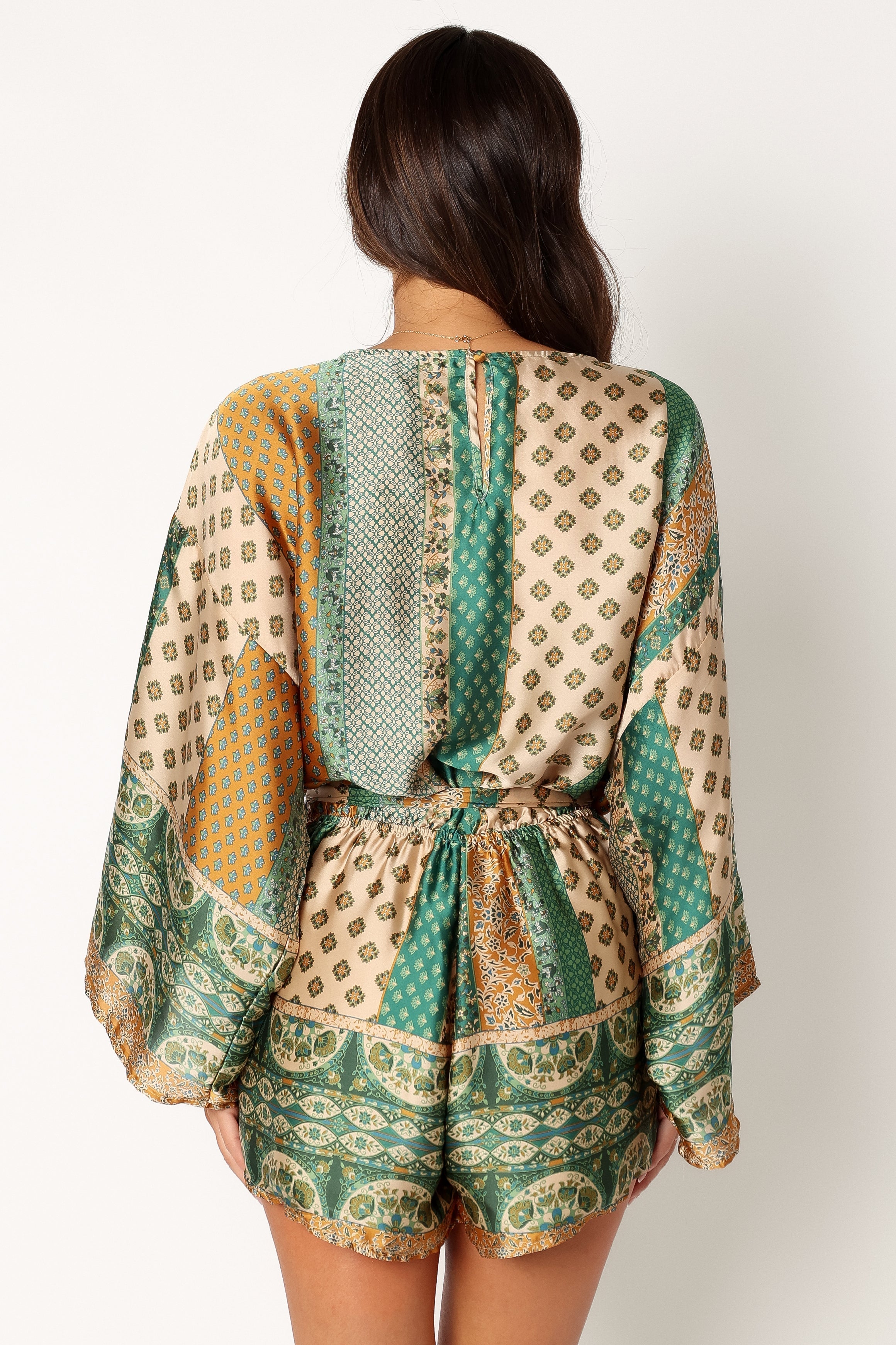 Elyse Romper - Green-Aur Fashion