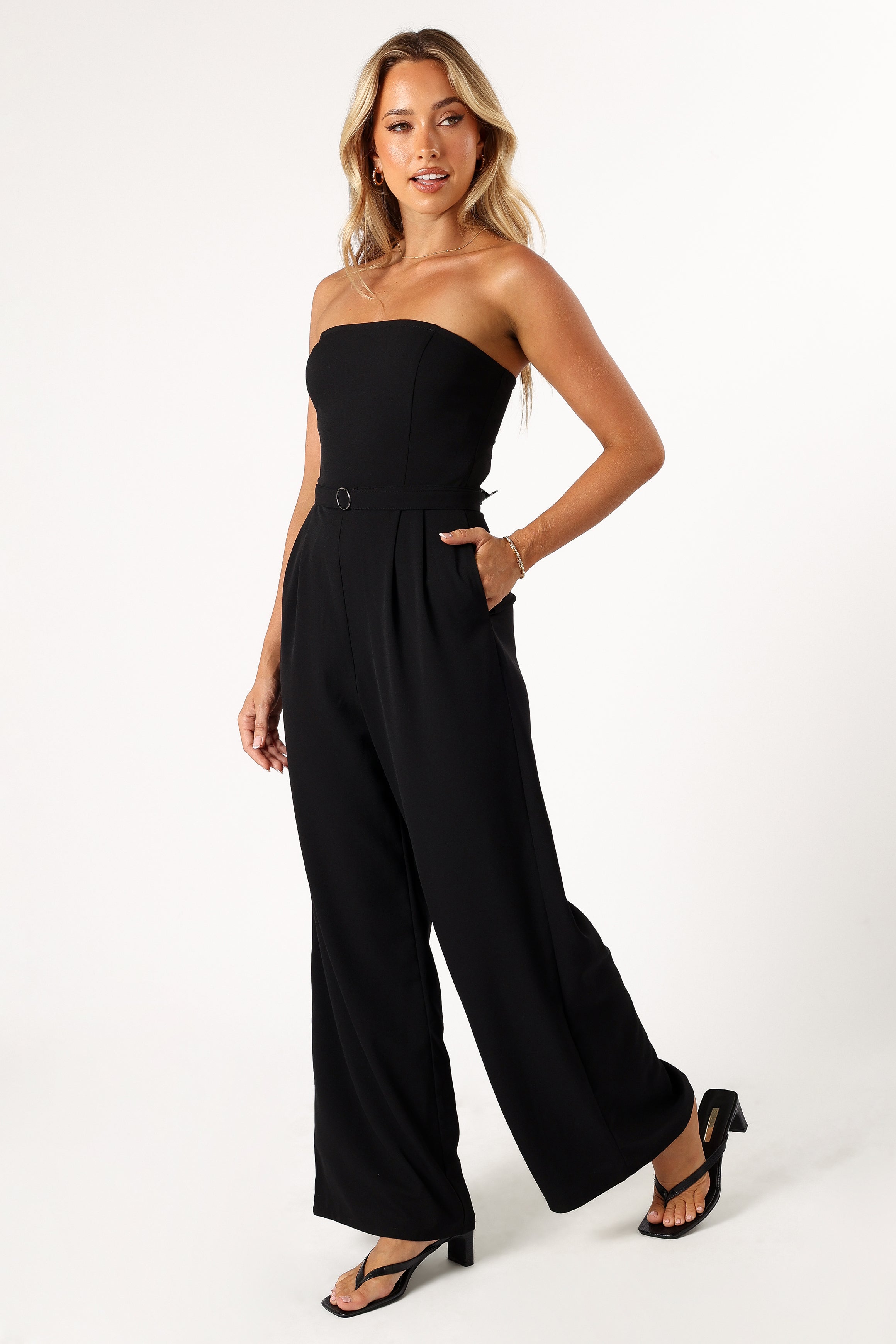 Hansen Strapless Jumpsuit - Black-Aur Fashion