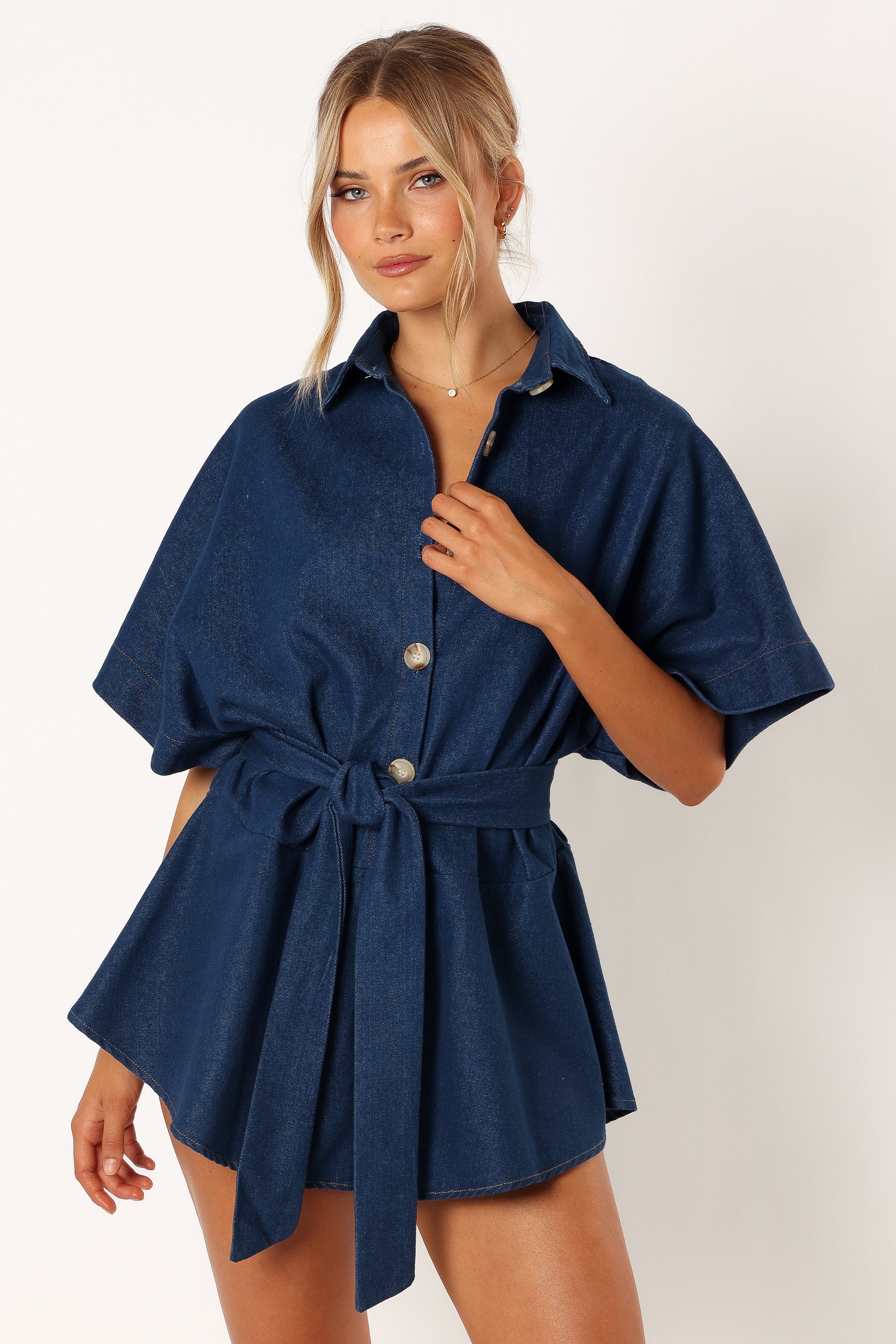 Harriette Romper - Dark Denim-Aur Fashion