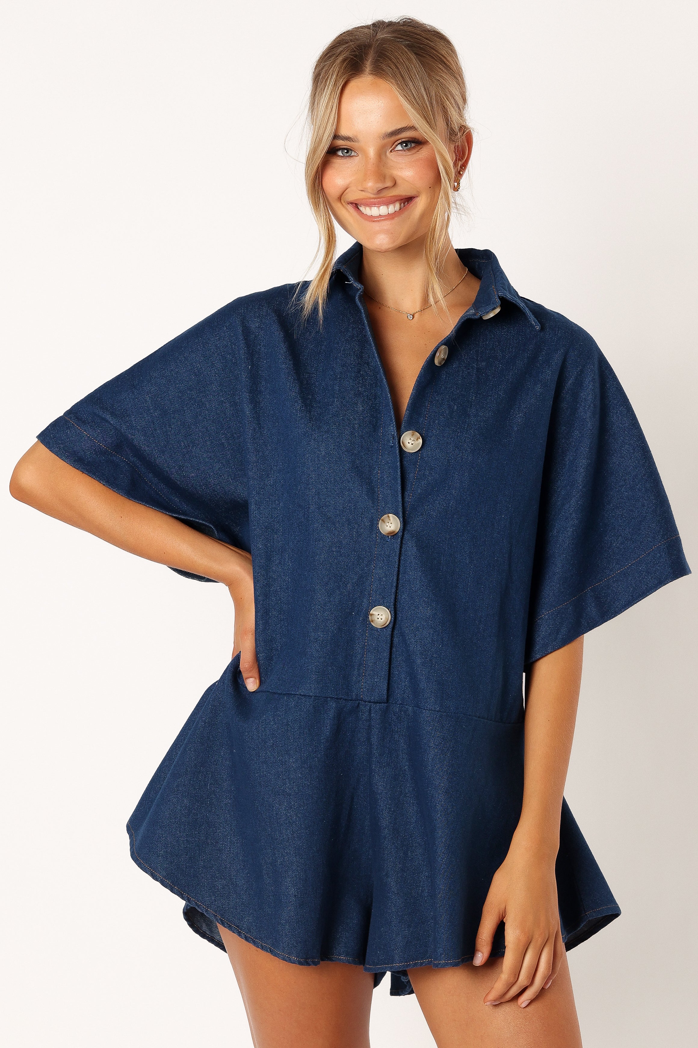 Harriette Romper - Dark Denim-Aur Fashion