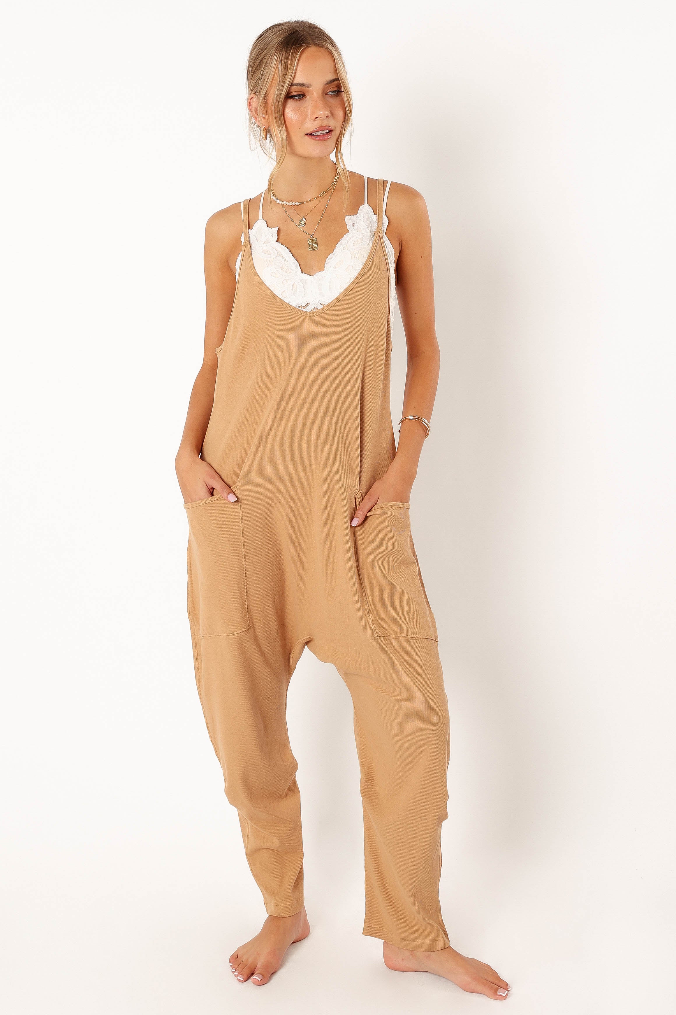 Kenny Jumpsuit - Tan-Aur Fashion