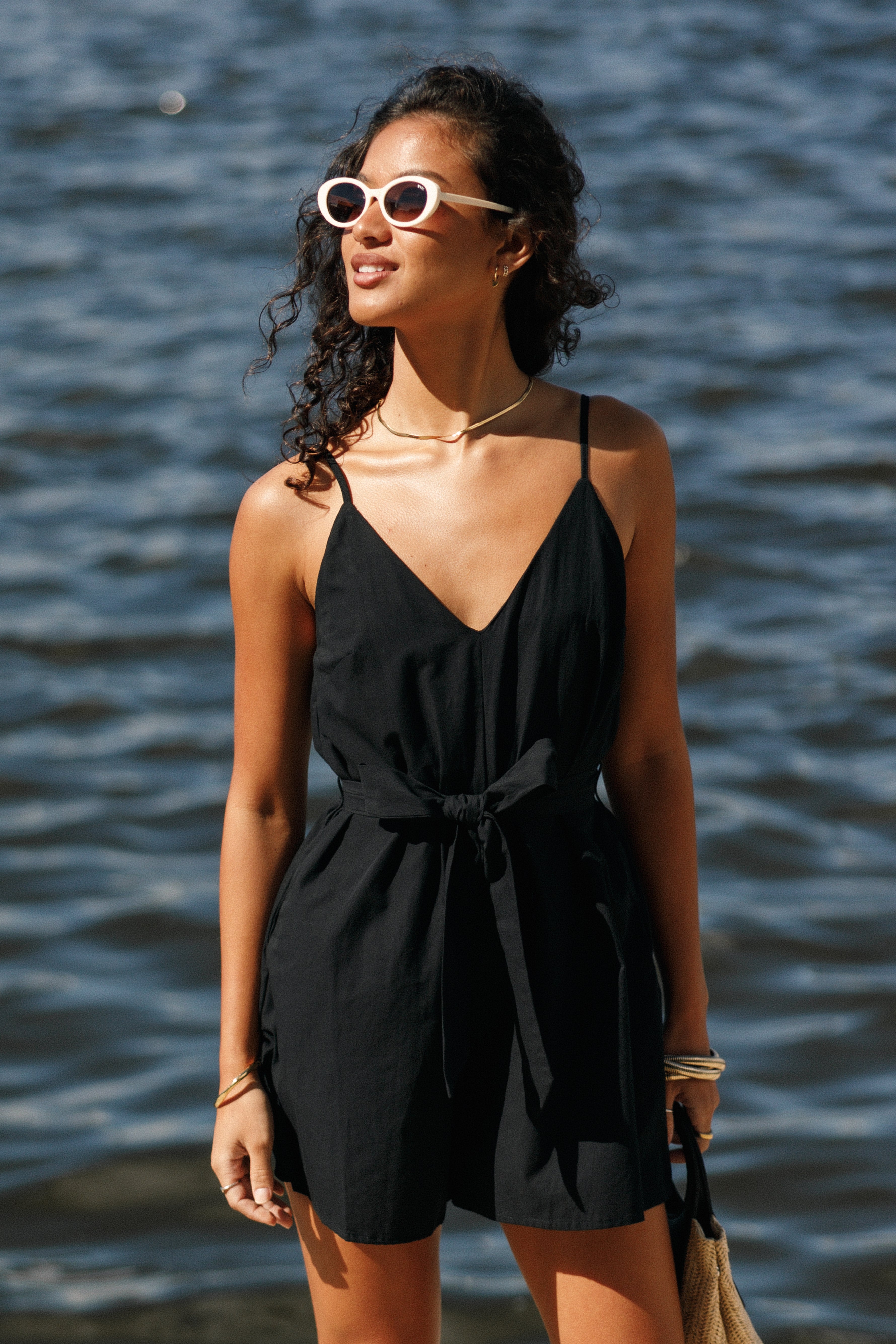 Laddie Romper - Black-Aur Fashion