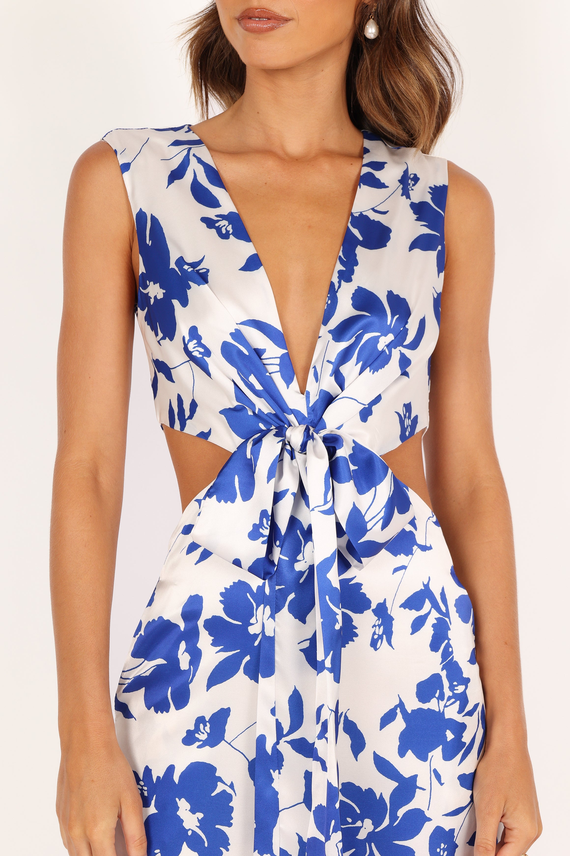 Lulu Wrap Front Jumpsuit - Blue Floral-Aur Fashion