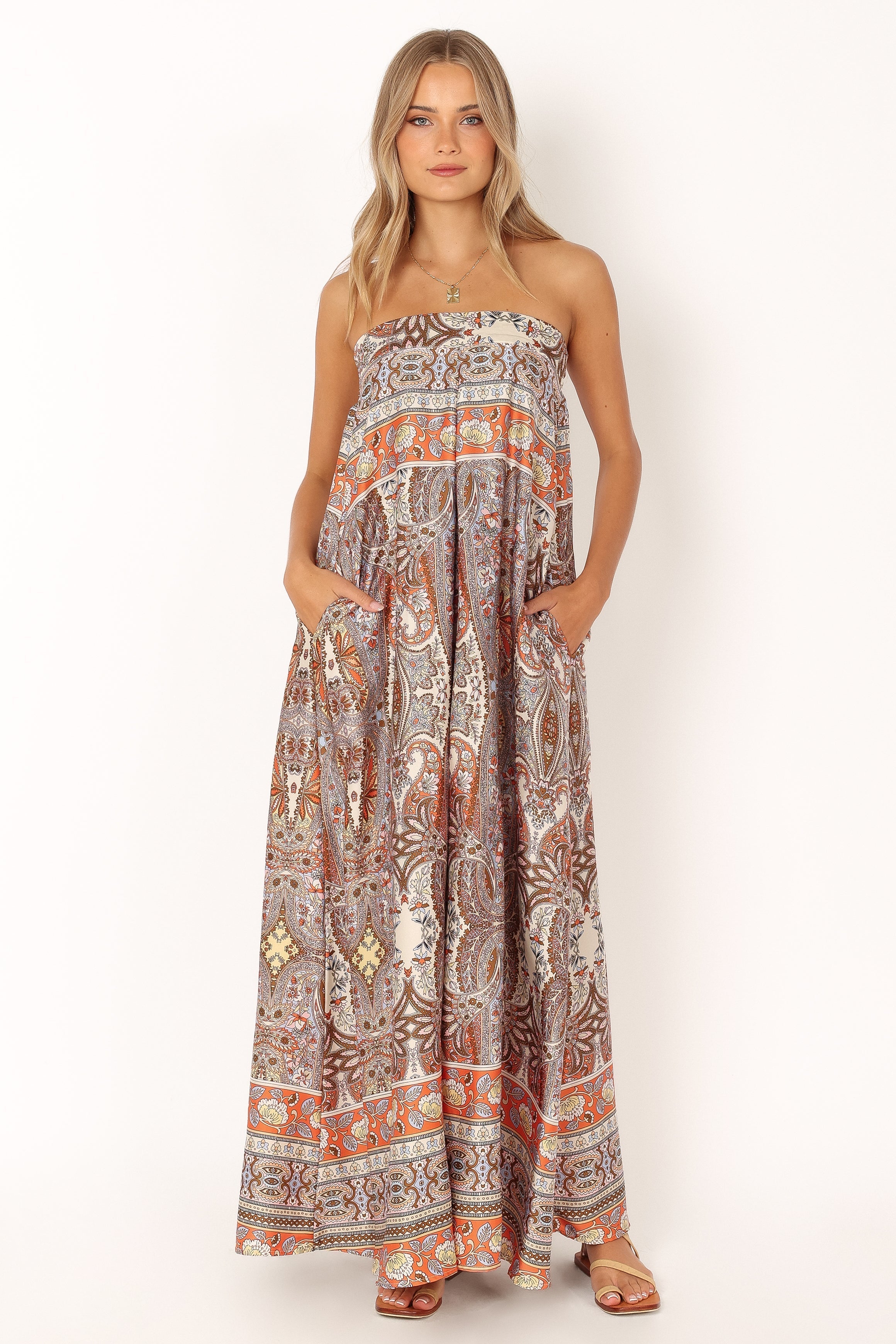 Sarah Strapless Jumpsuit - Multi-Aur Fashion