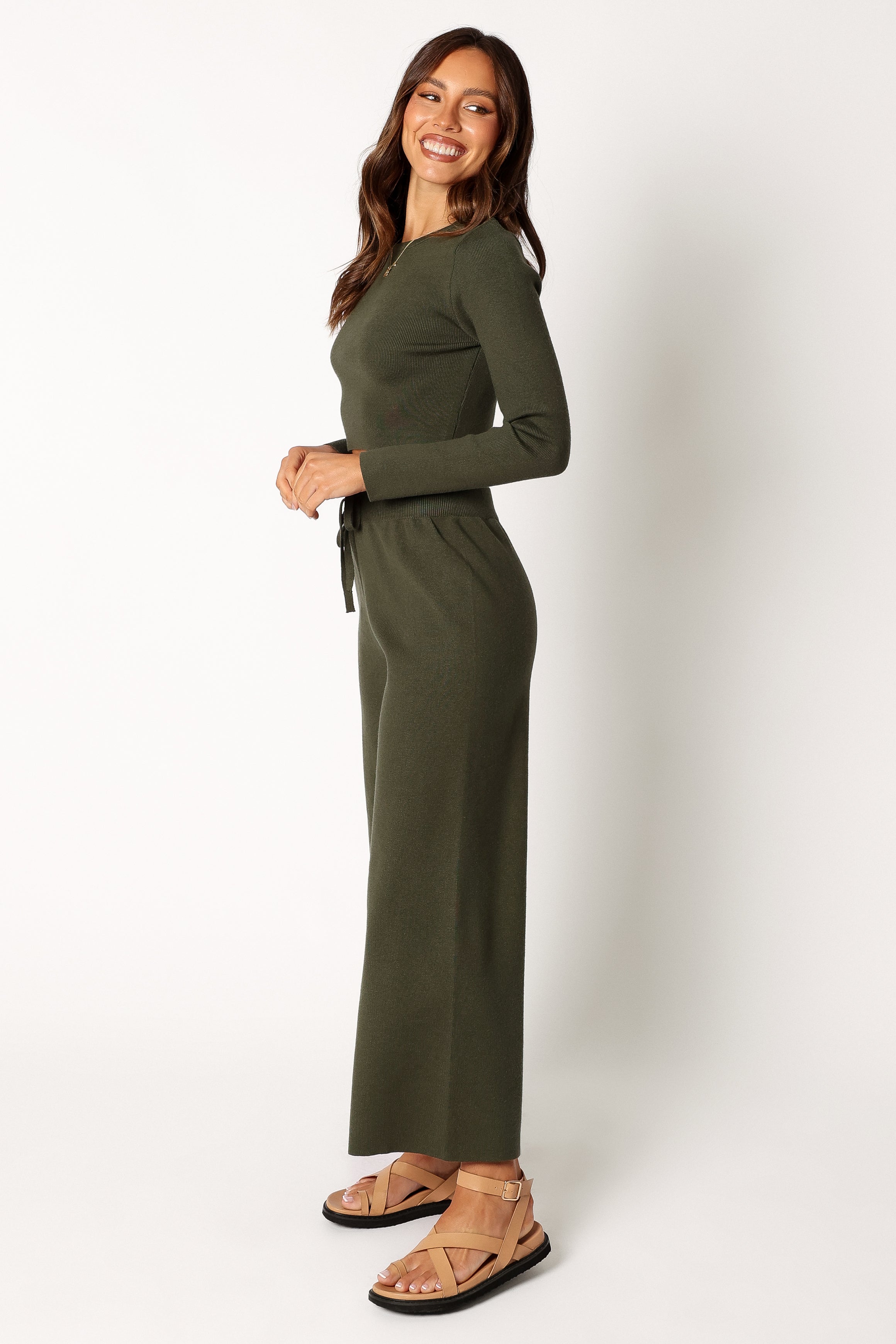 Ayers Long Sleeve Set - Olive-Aur Fashion