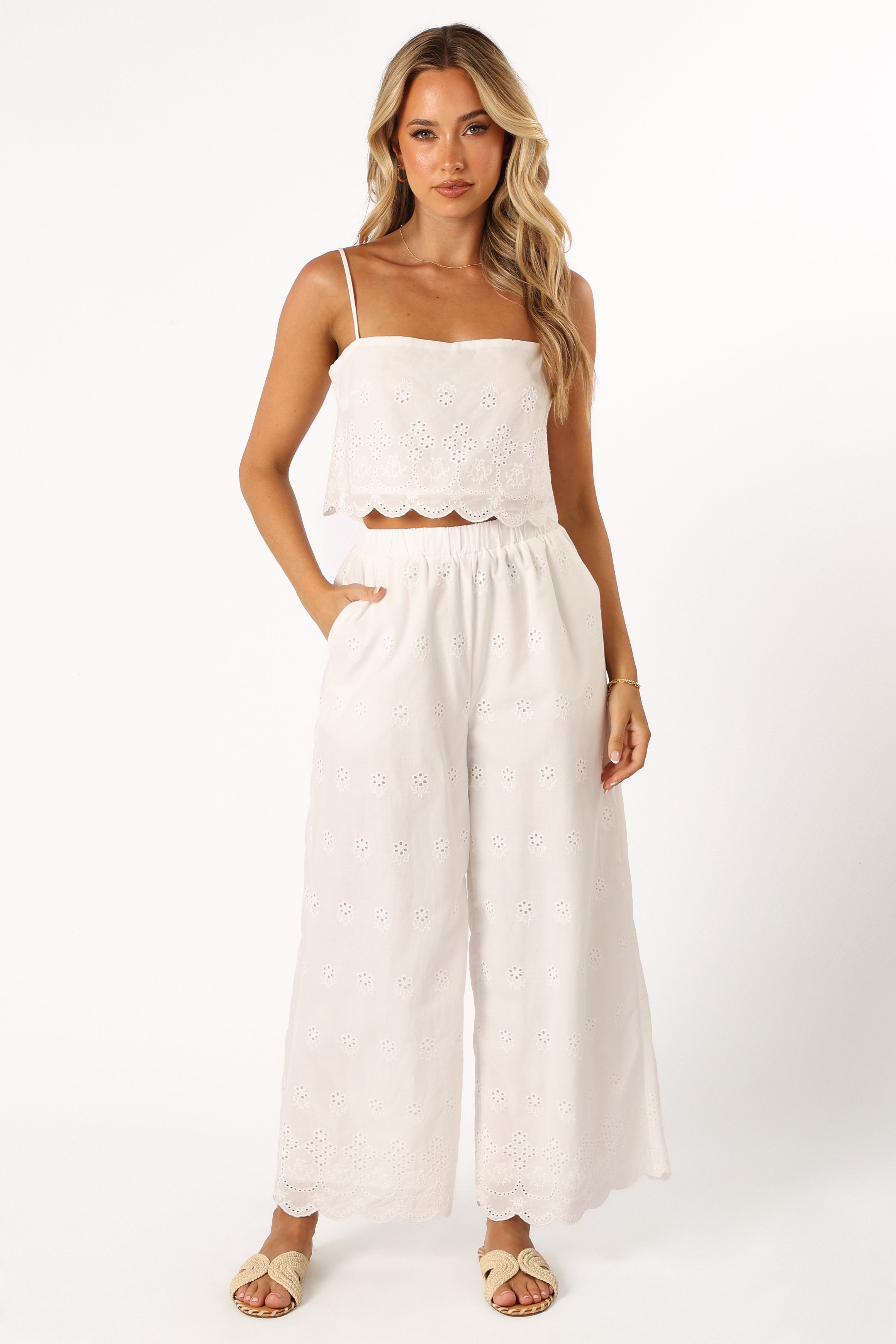 Clementine Pant Set - White-Aur Fashion
