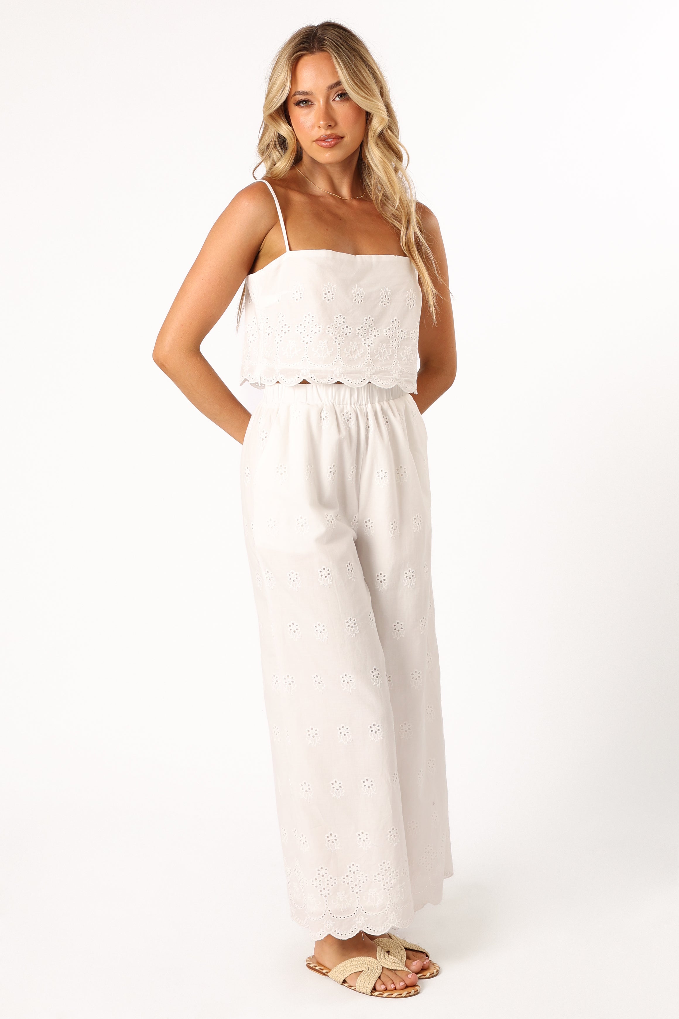 Clementine Pant Set - White-Aur Fashion