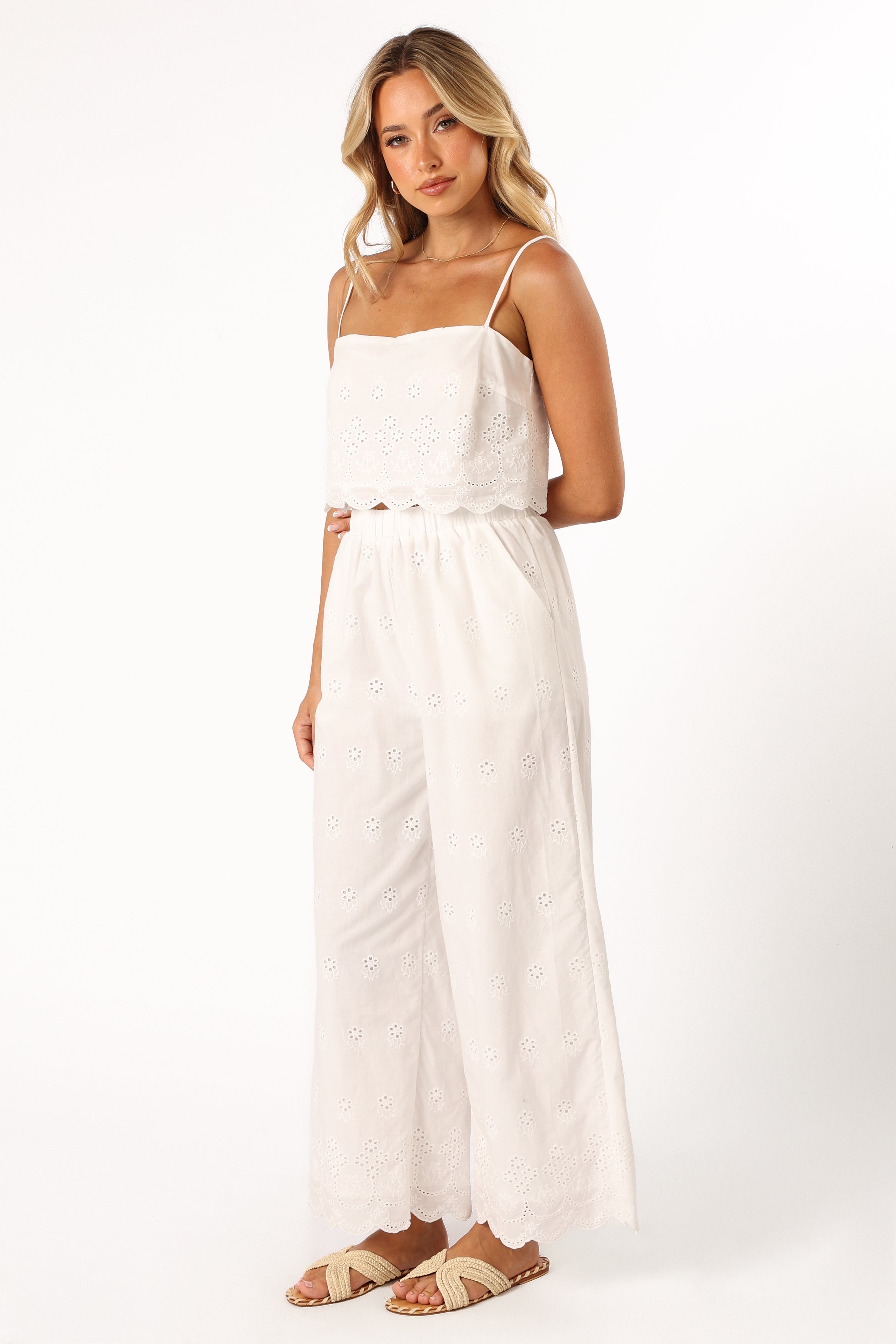 Clementine Pant Set - White-Aur Fashion