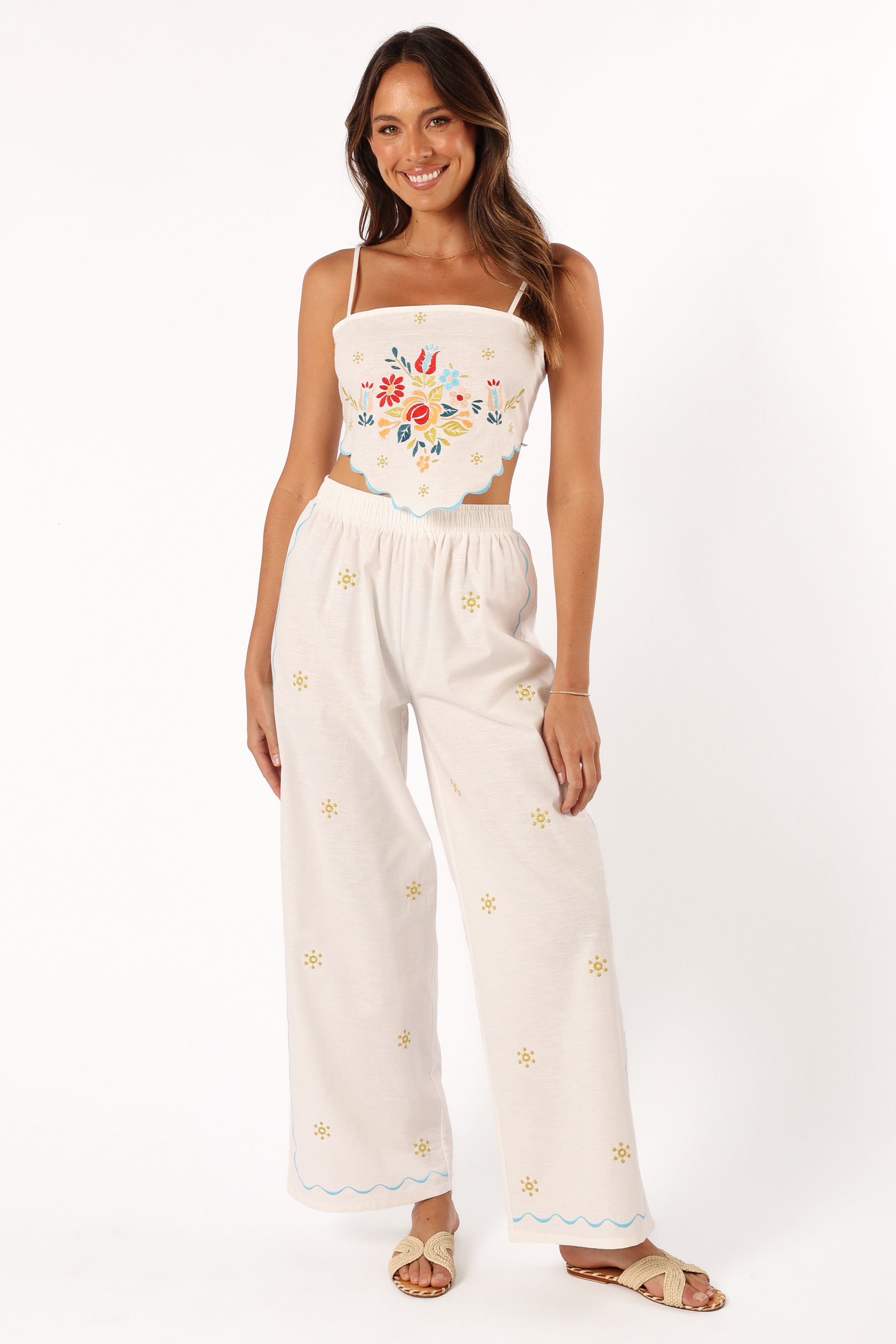 Elizabeth Pant Set - Off White-Aur Fashion