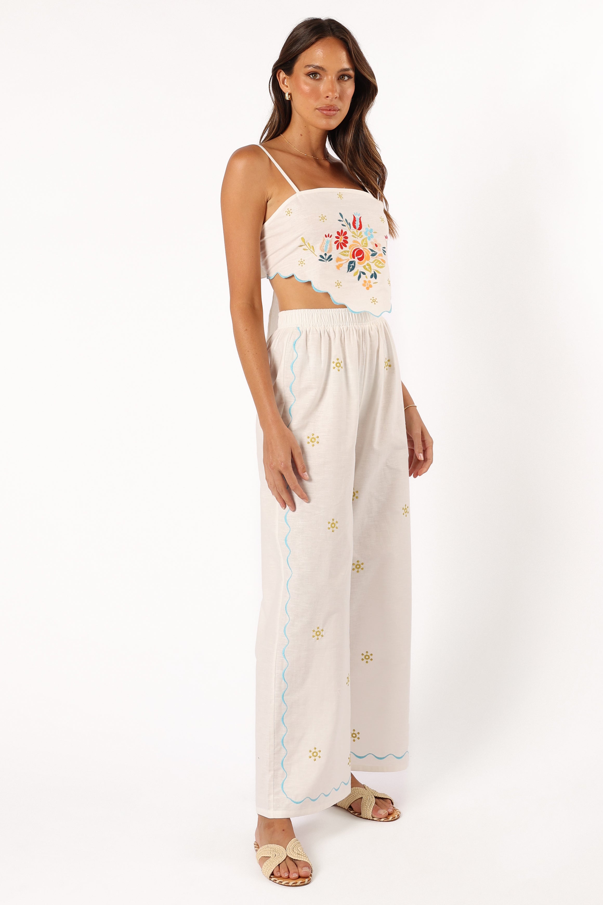 Elizabeth Pant Set - Off White-Aur Fashion