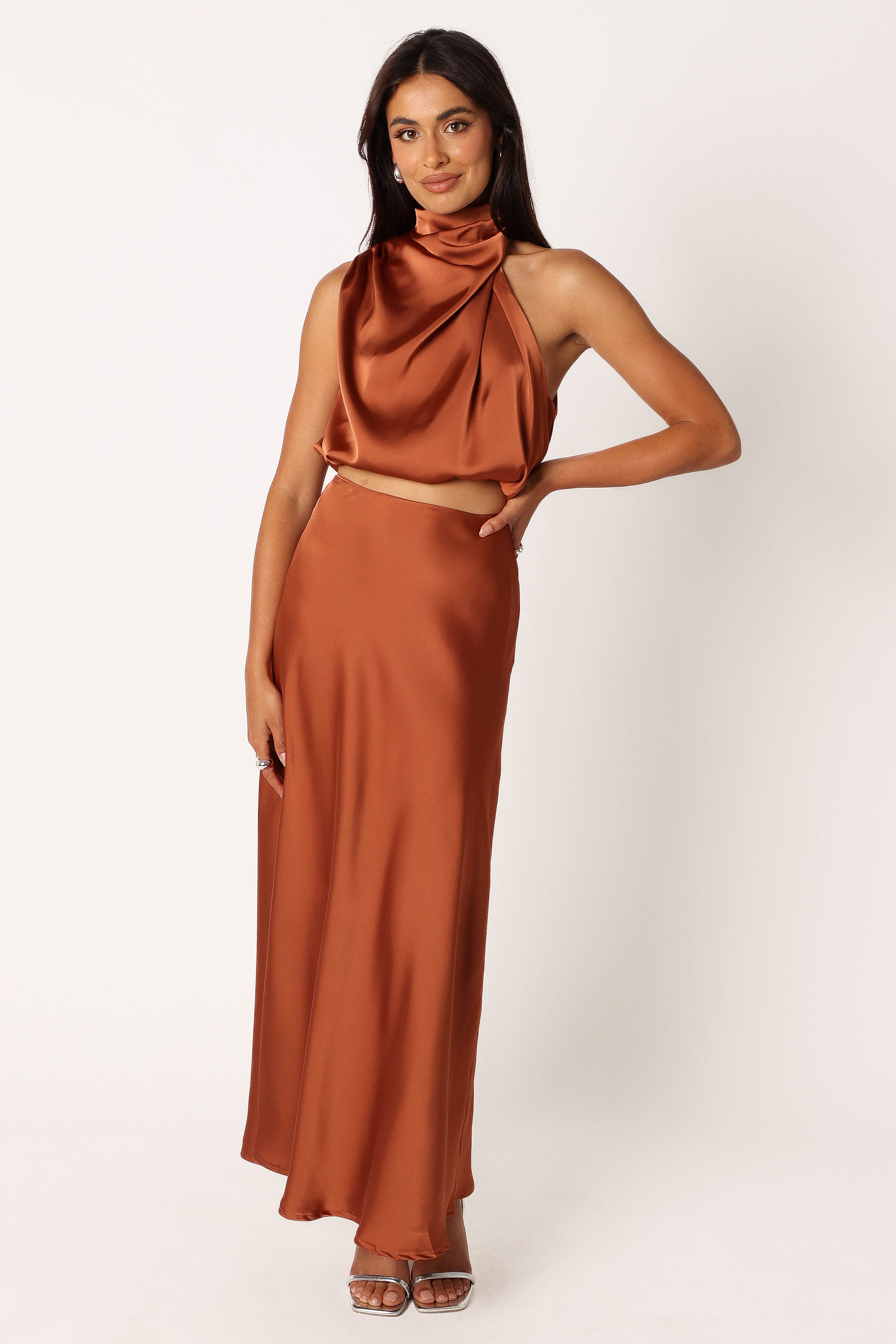Fiorella Two Piece Set - Rust-Aur Fashion