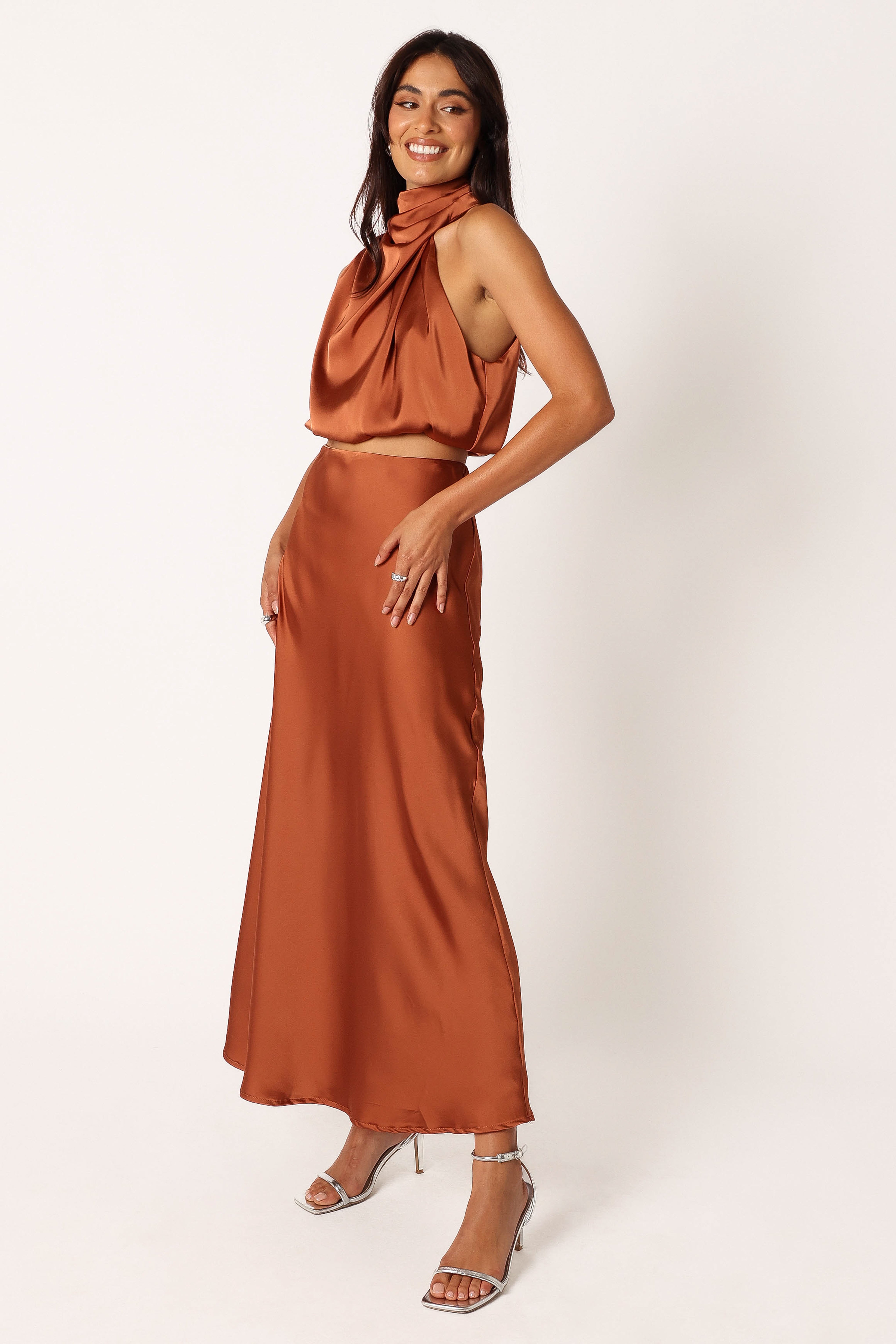 Fiorella Two Piece Set - Rust-Aur Fashion