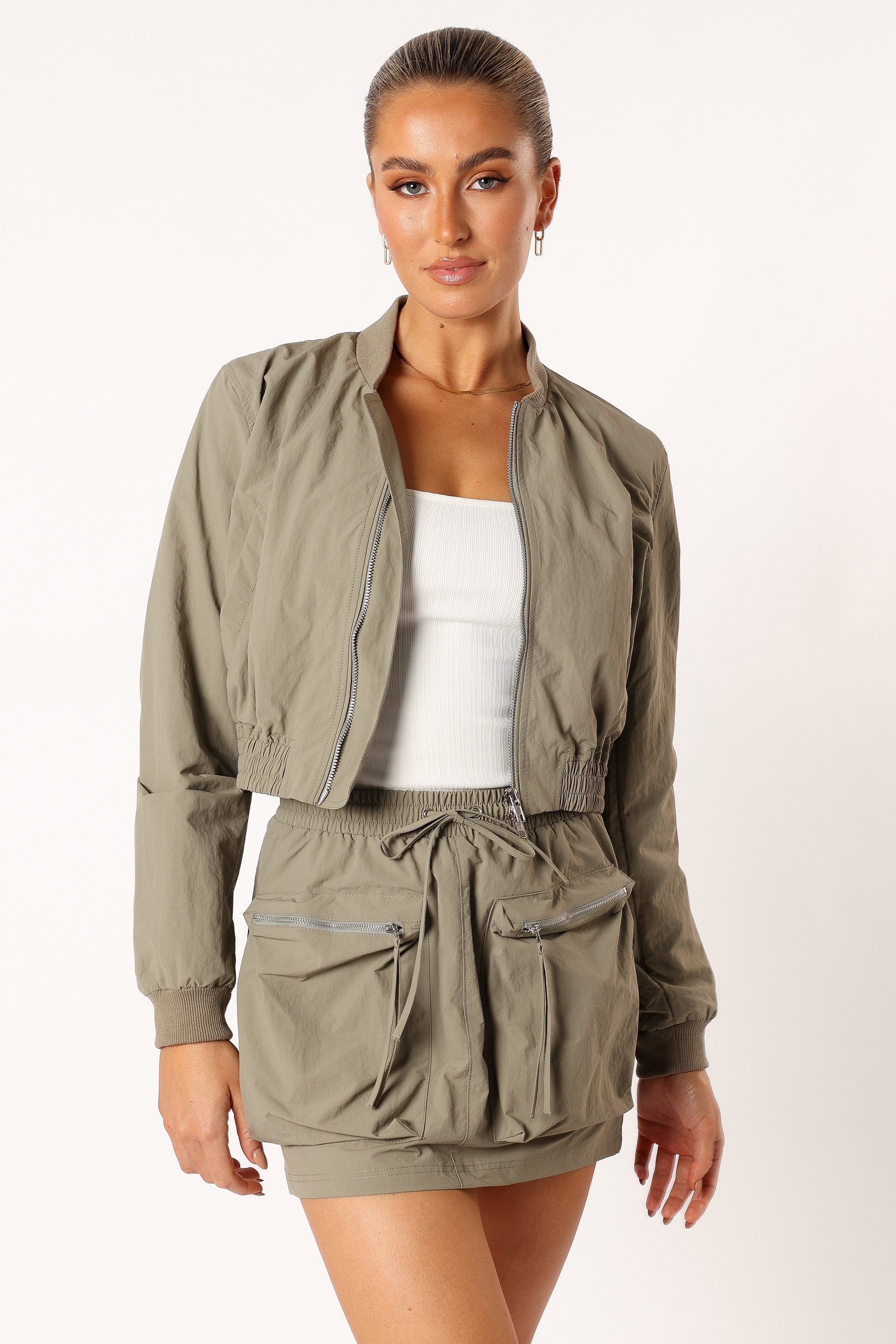 Freddie Two Piece Set - Light Olive-Aur Fashion