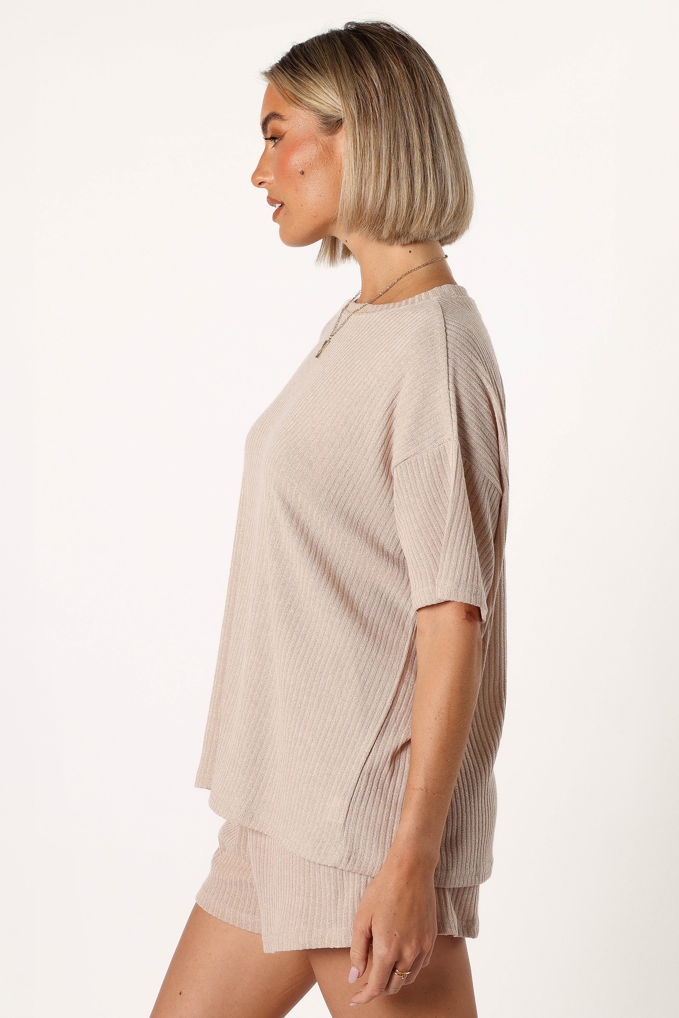 Granger Knit Short Set - Tan-Aur Fashion