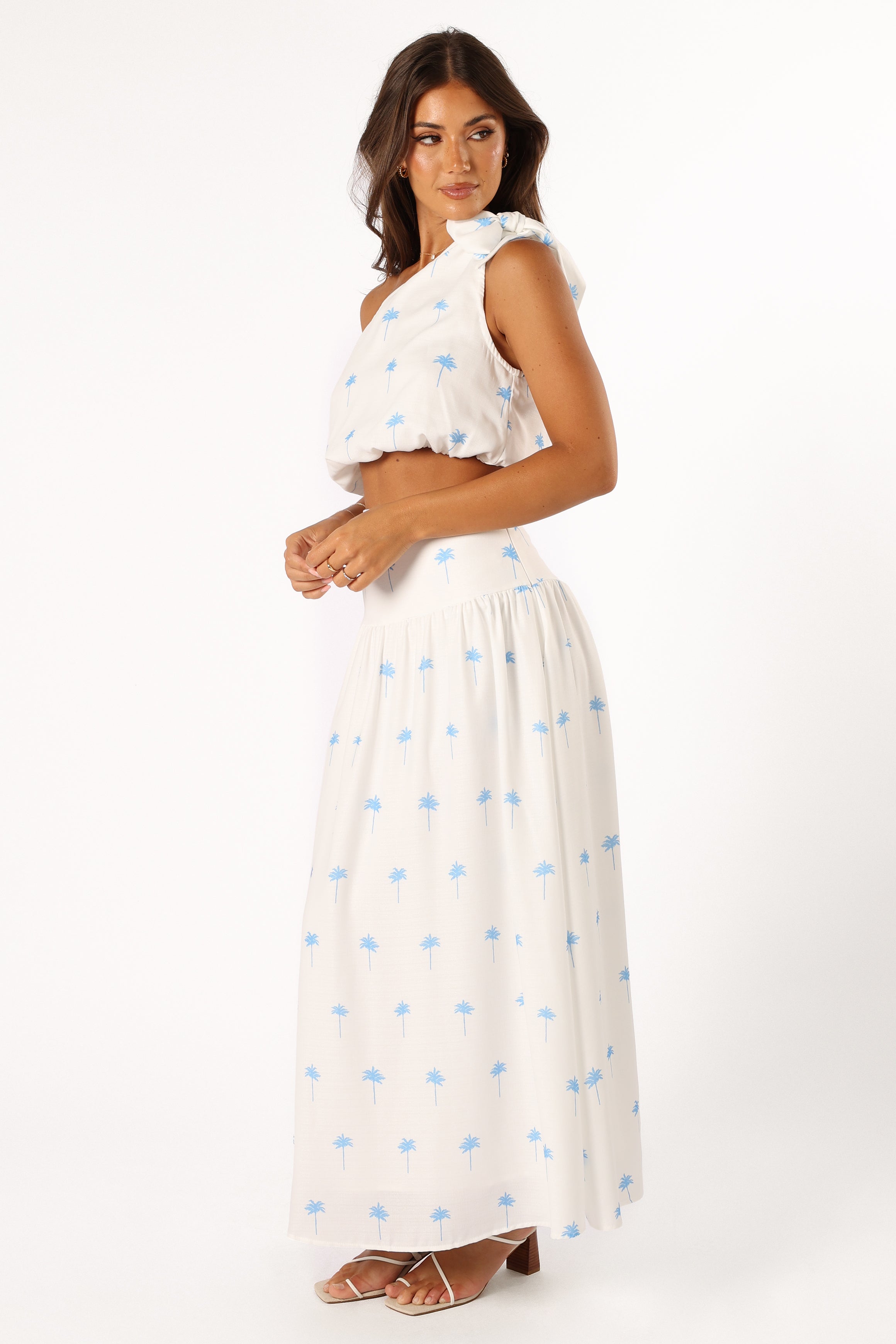 Greer Two Piece Set - White Blue-Aur Fashion
