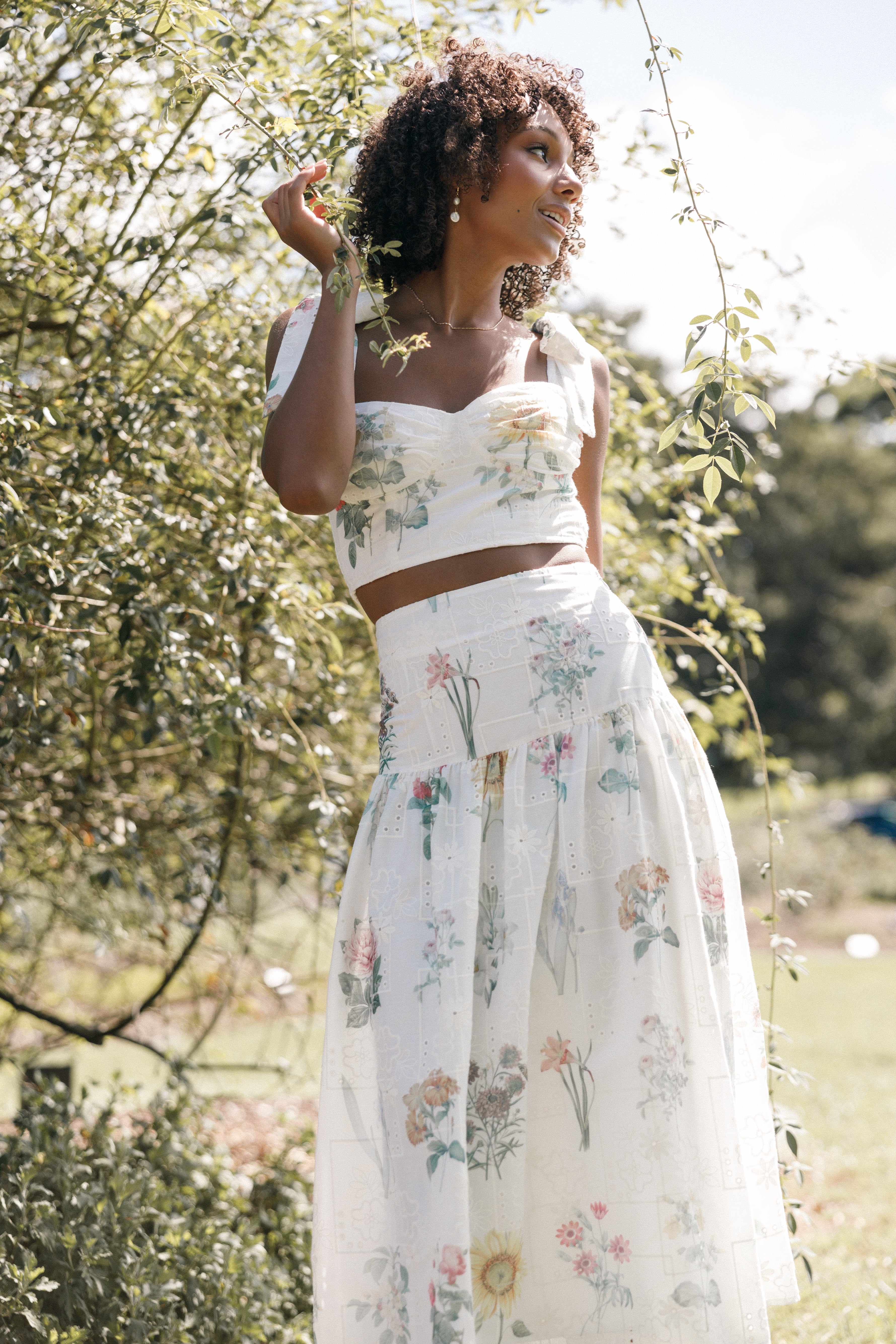 Kara Two Piece Set - White Floral-Aur Fashion