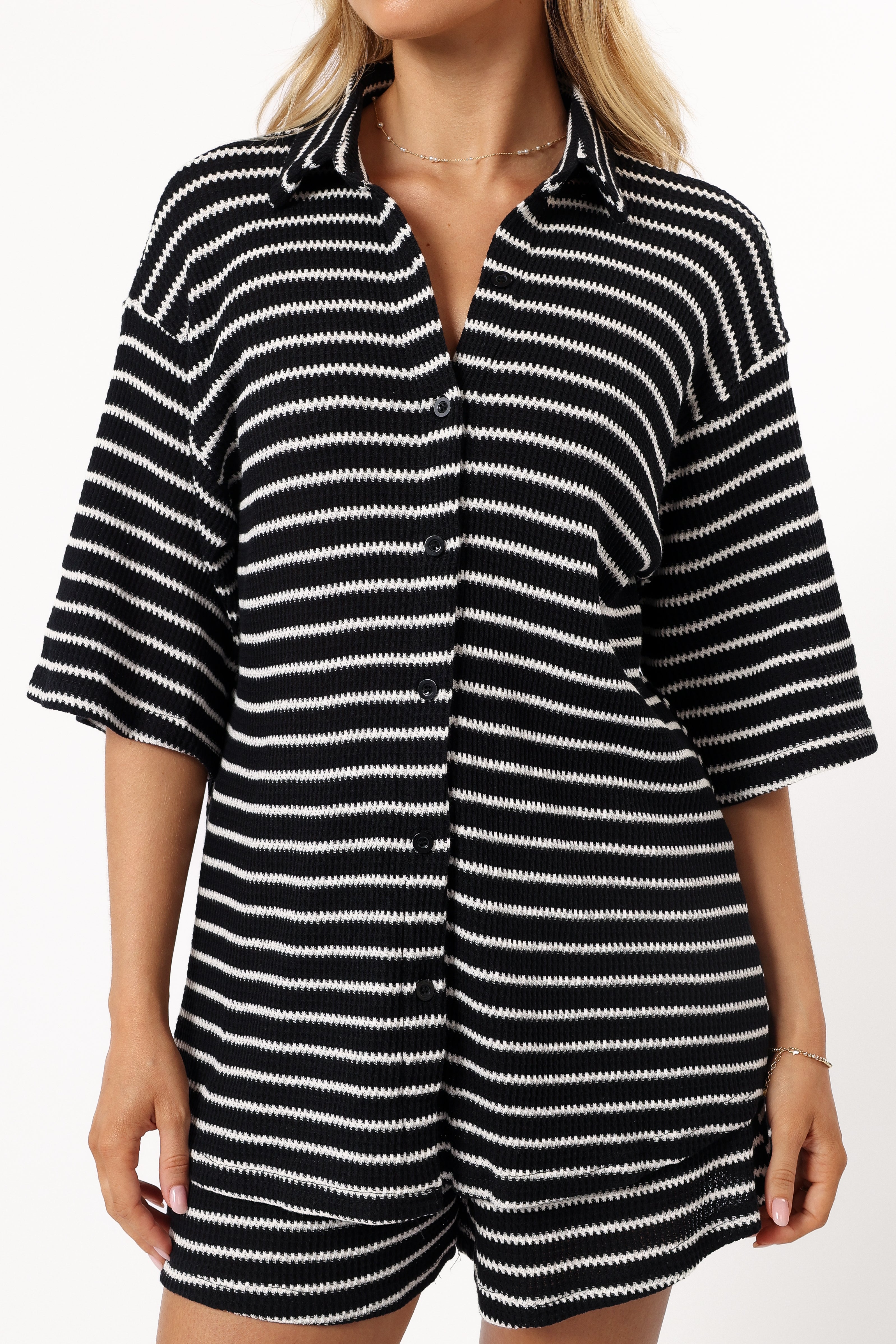 Linnea Short Set - Black White-Aur Fashion