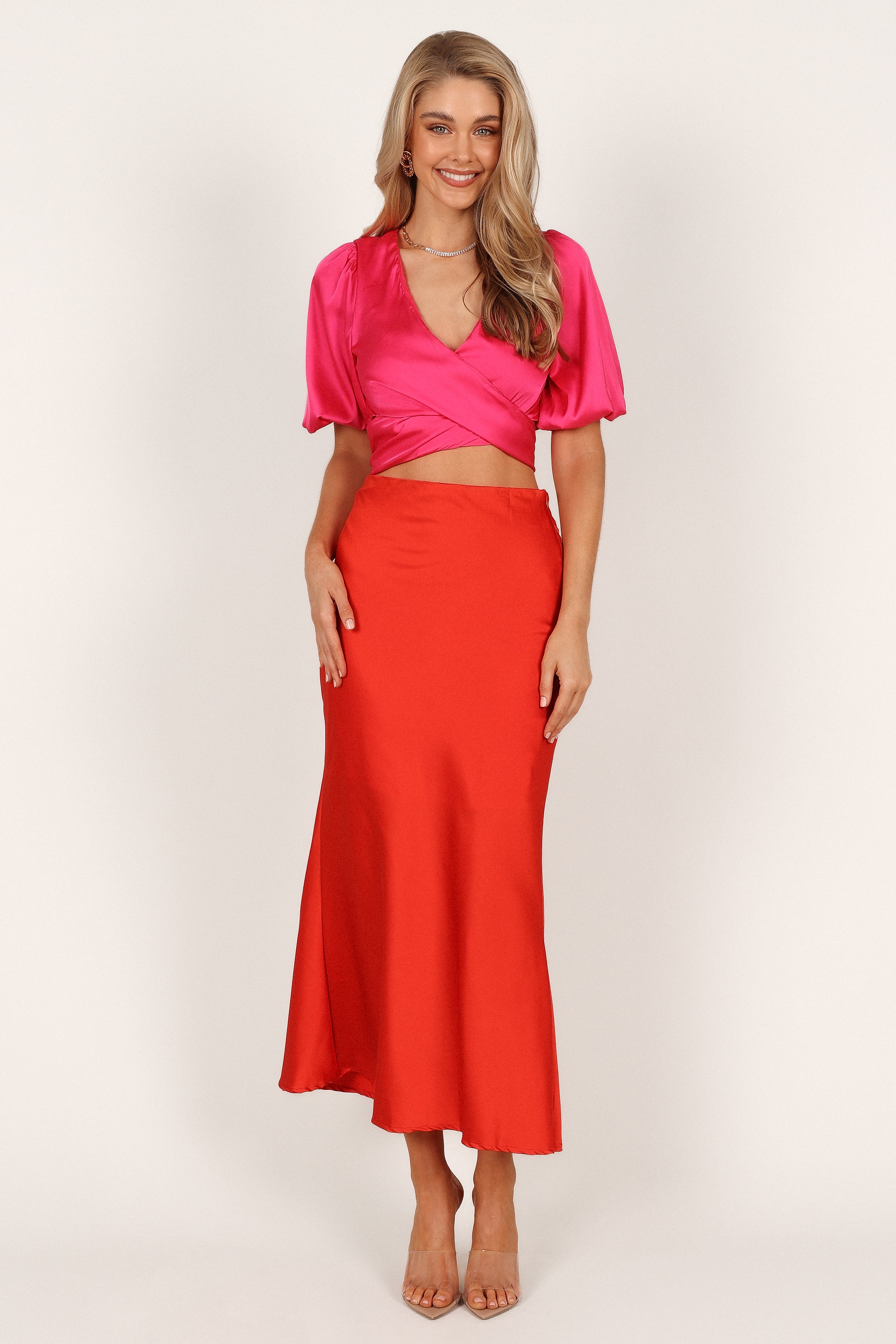 Lucy Two Piece Set - Pink/Orange-Aur Fashion