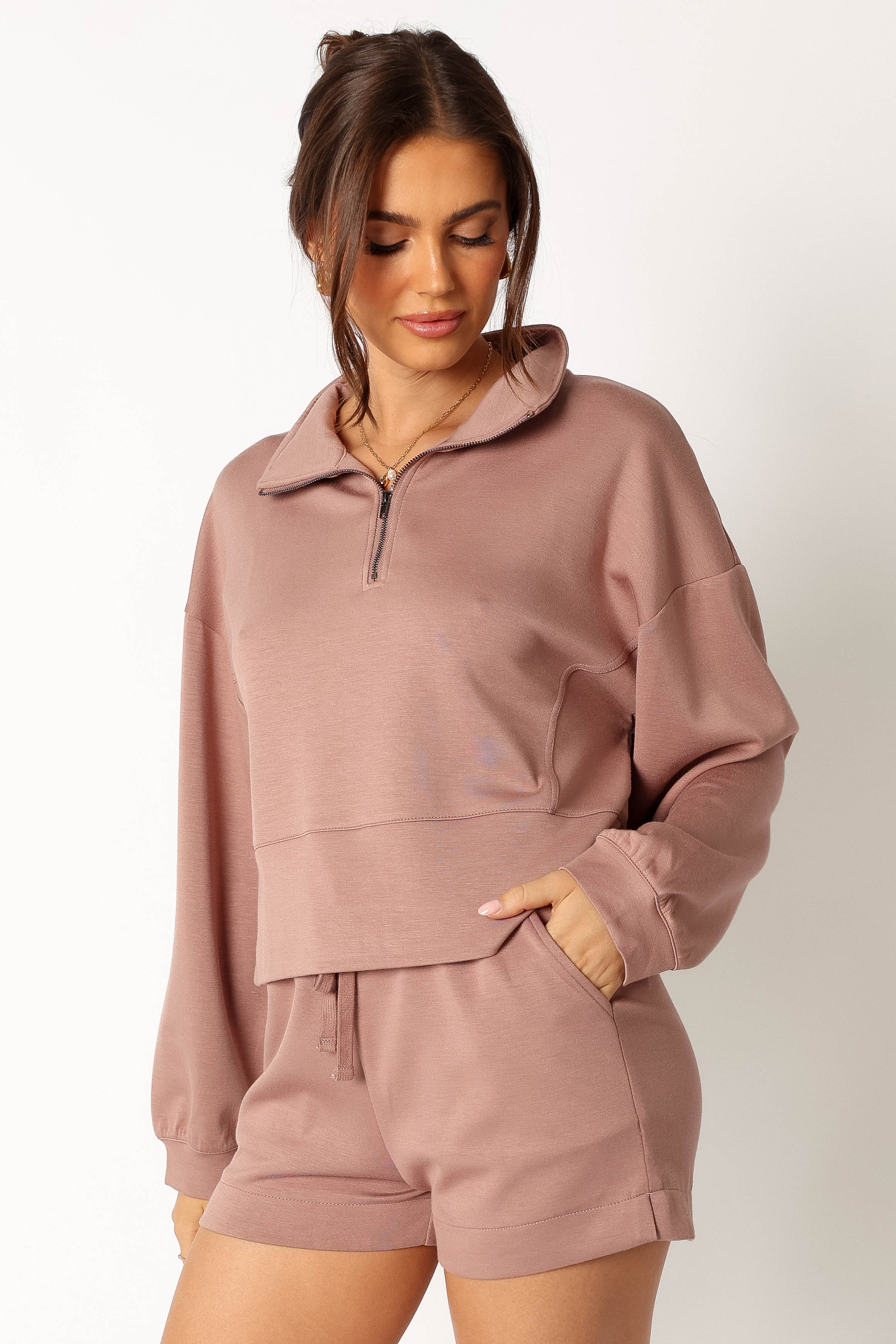 Paula Oversized Sweat Set - Mocha-Aur Fashion