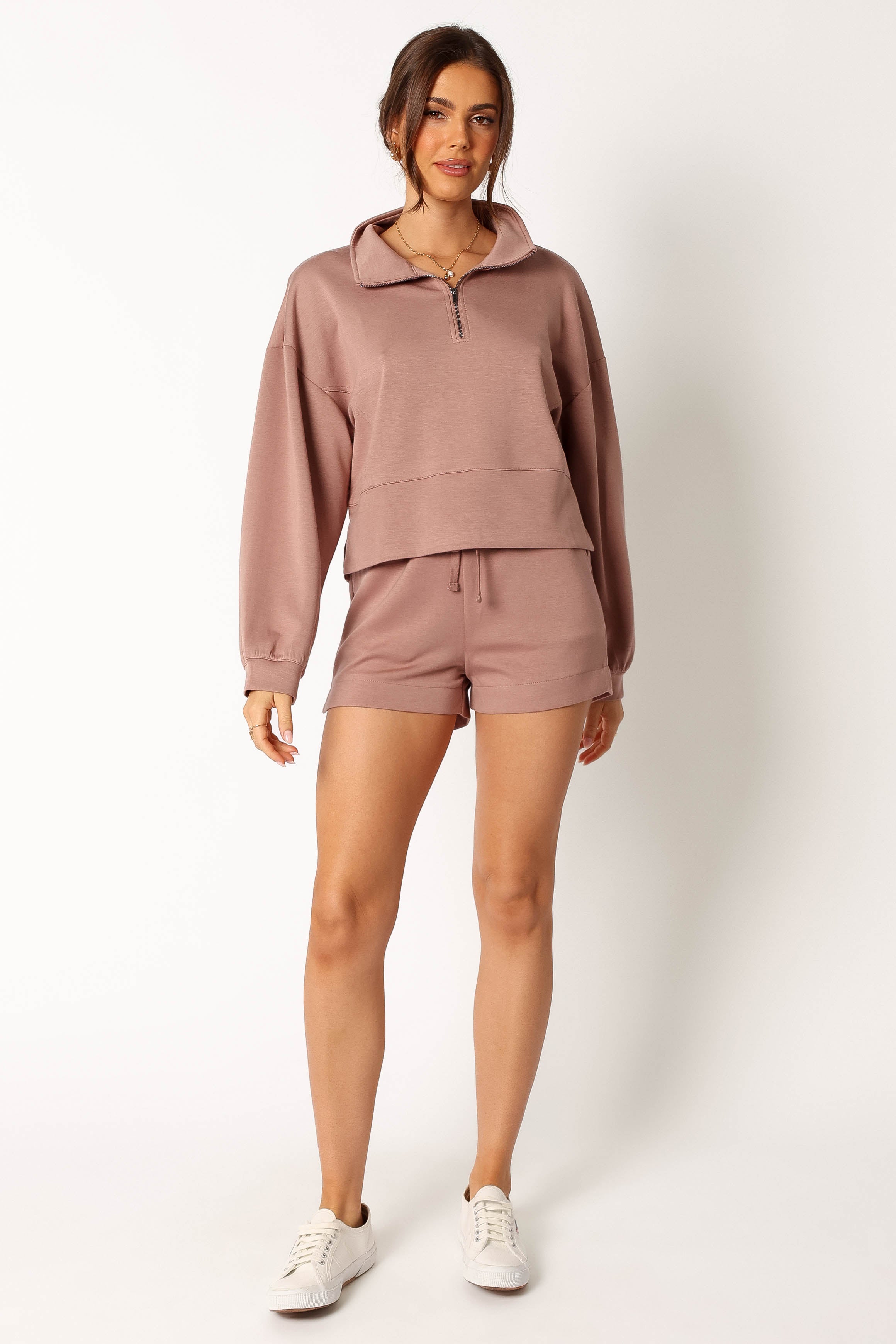 Paula Oversized Sweat Set - Mocha-Aur Fashion
