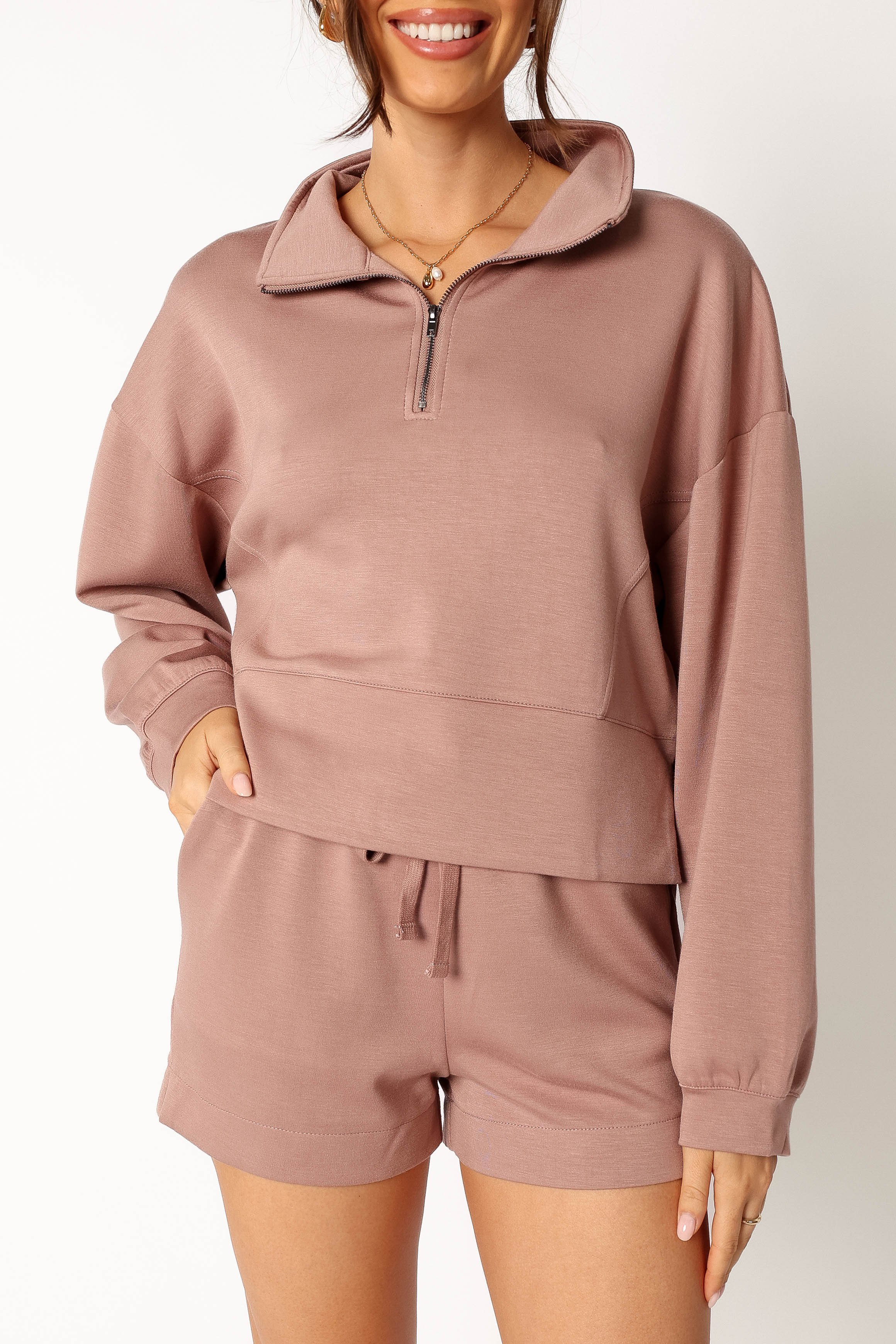Paula Oversized Sweat Set - Mocha-Aur Fashion