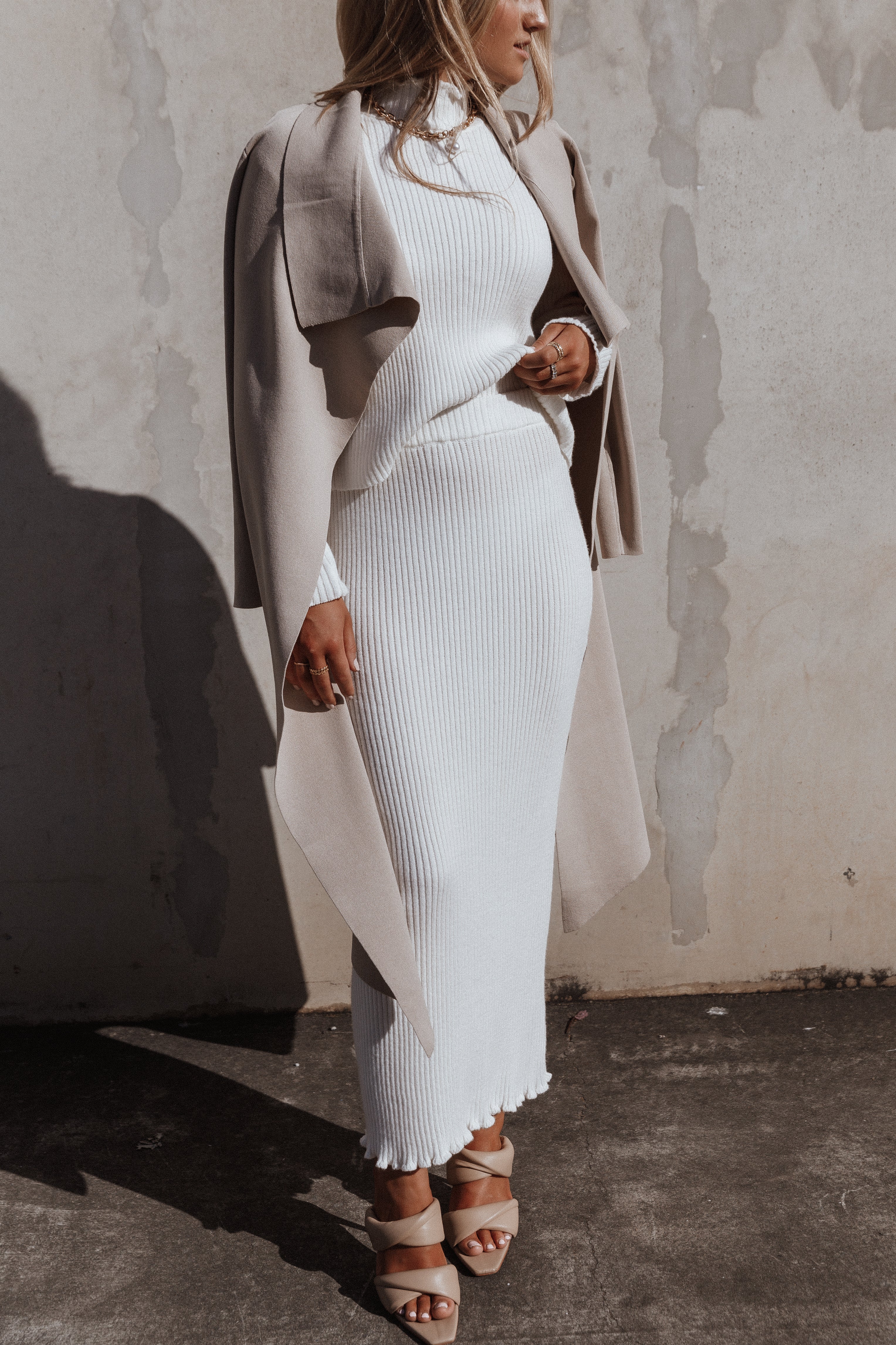 Payton Knitted Set - White-Aur Fashion