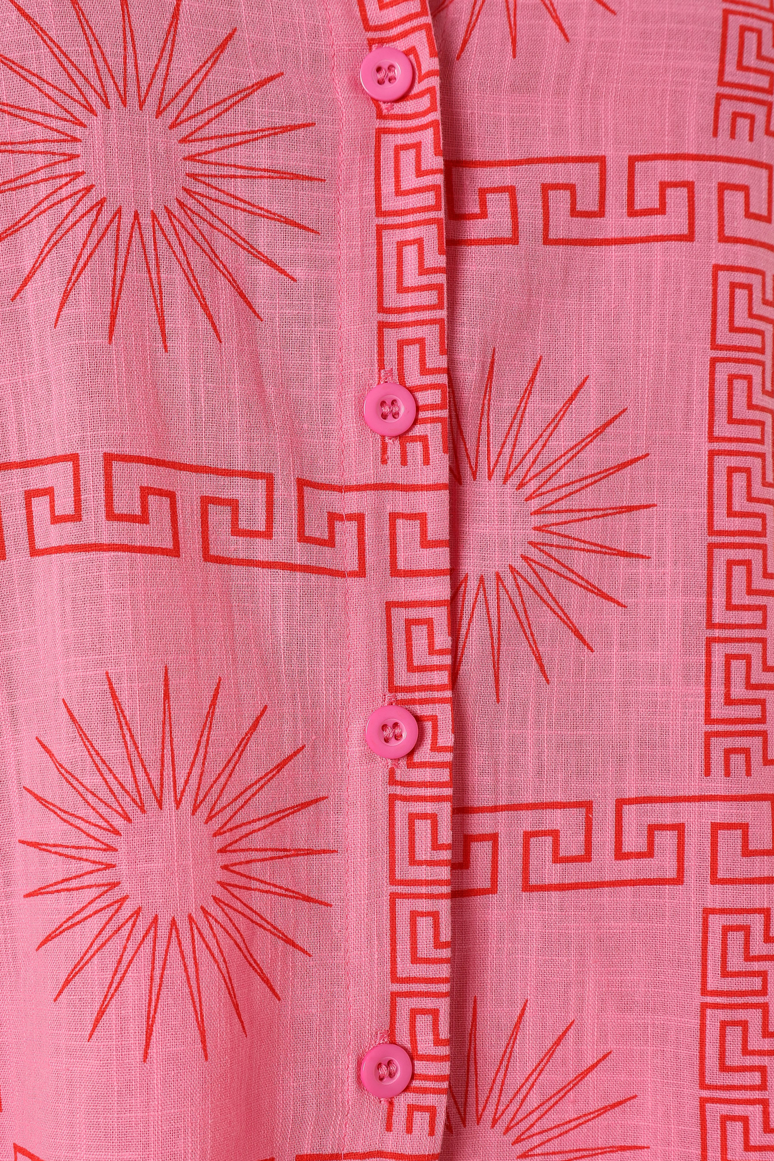 Penny Short Set - Pink Print-Aur Fashion