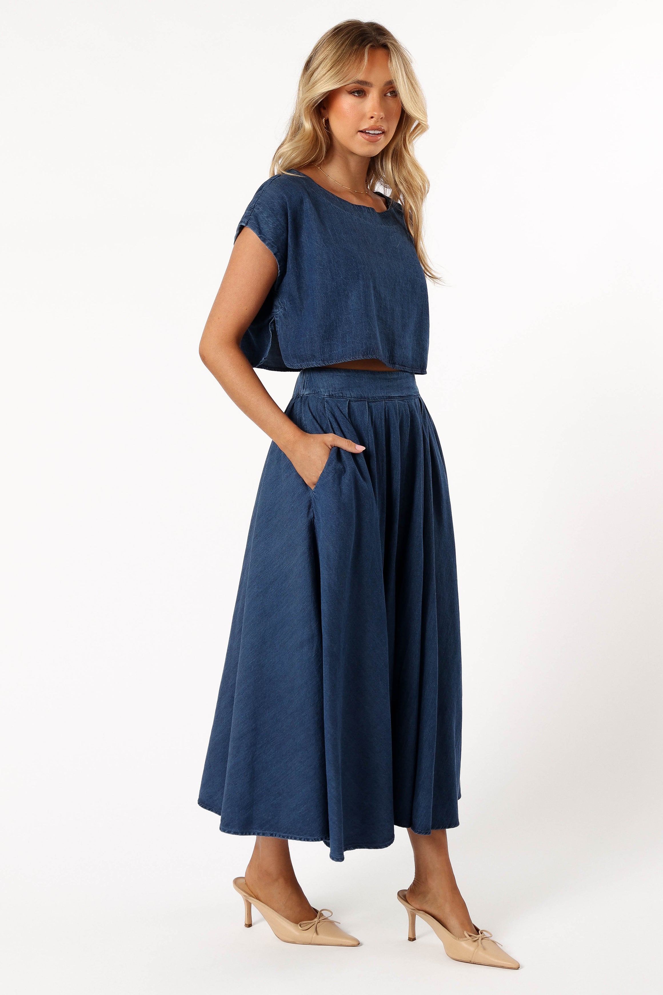 Rylie Two Piece Set - Dark Denim-Aur Fashion