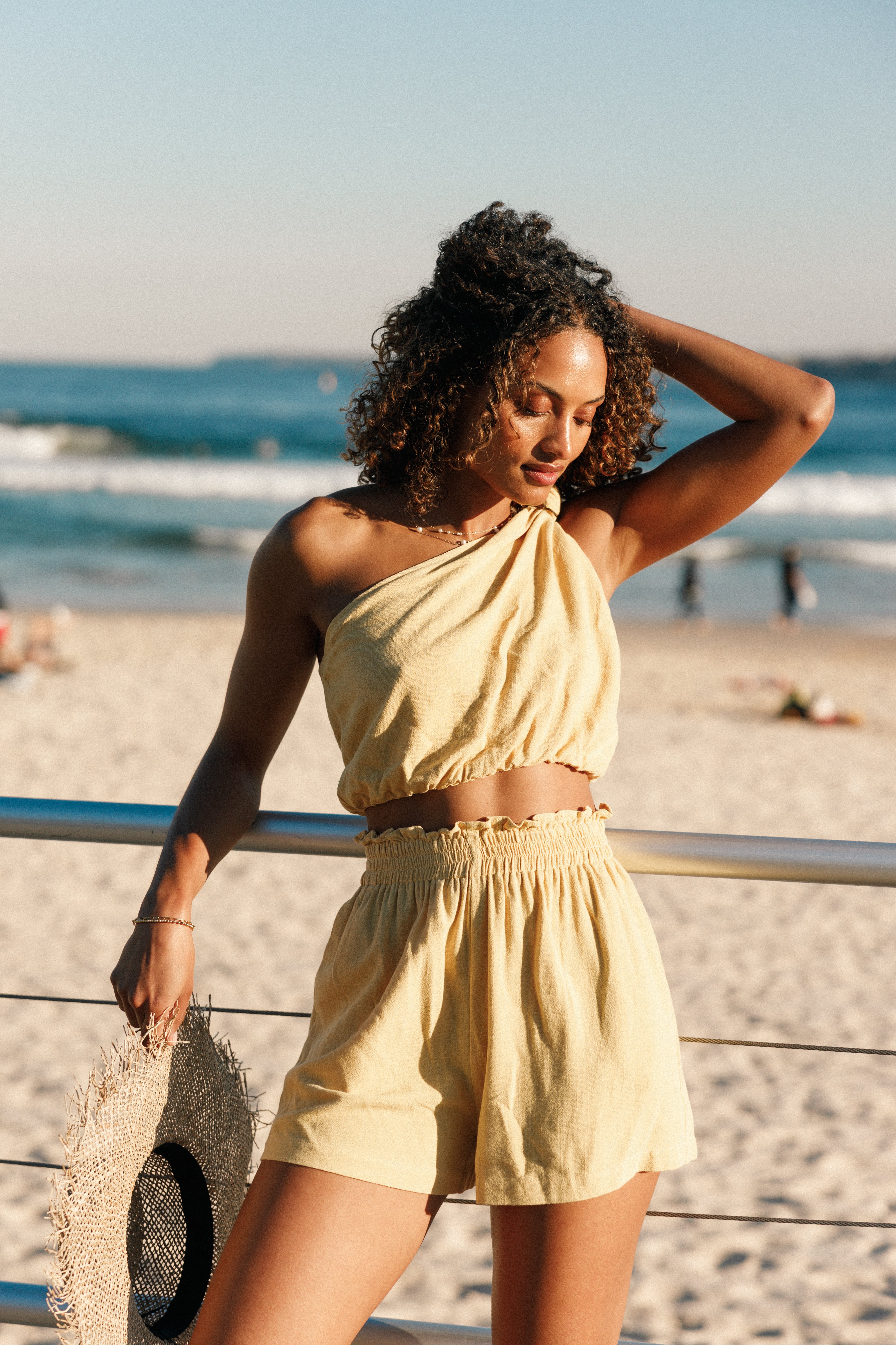 Sally Top & Short Set - Butter Yellow-Aur Fashion