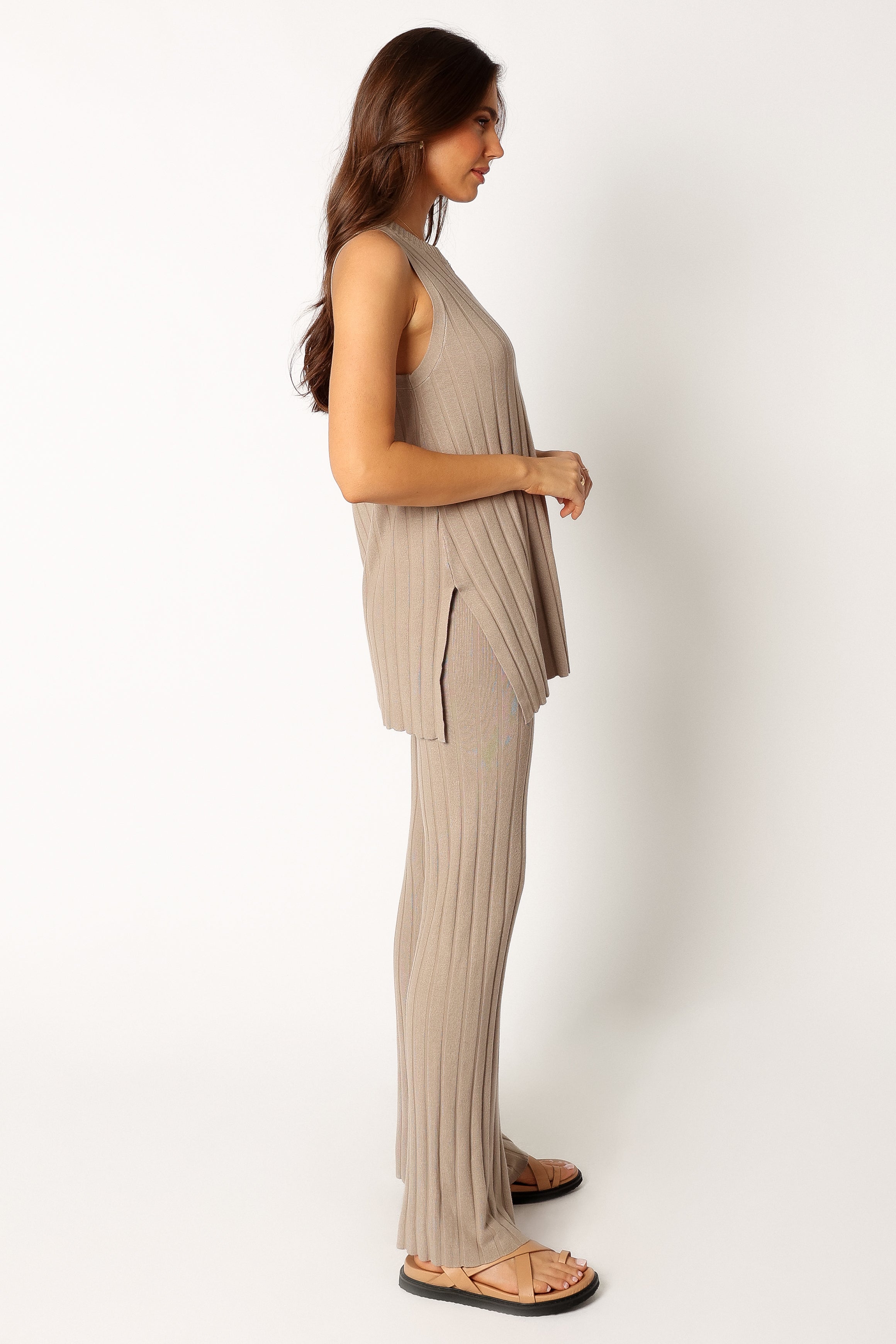 Silvie Knitted Set - Beige-Aur Fashion