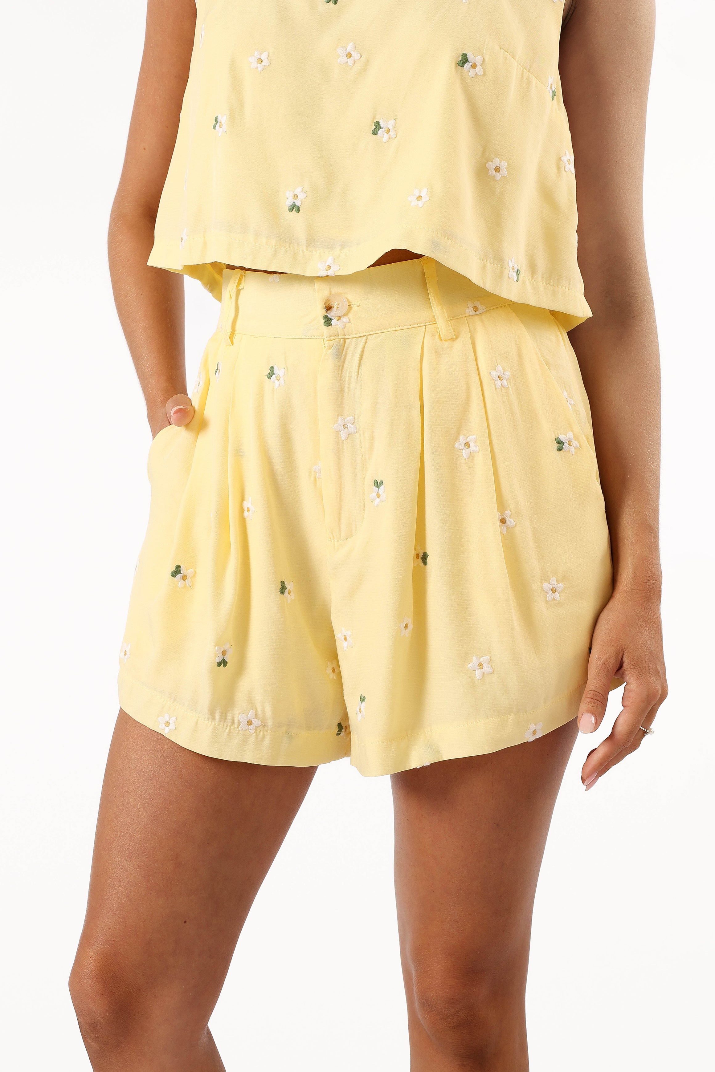 Tiana Short Set - Yellow-Aur Fashion