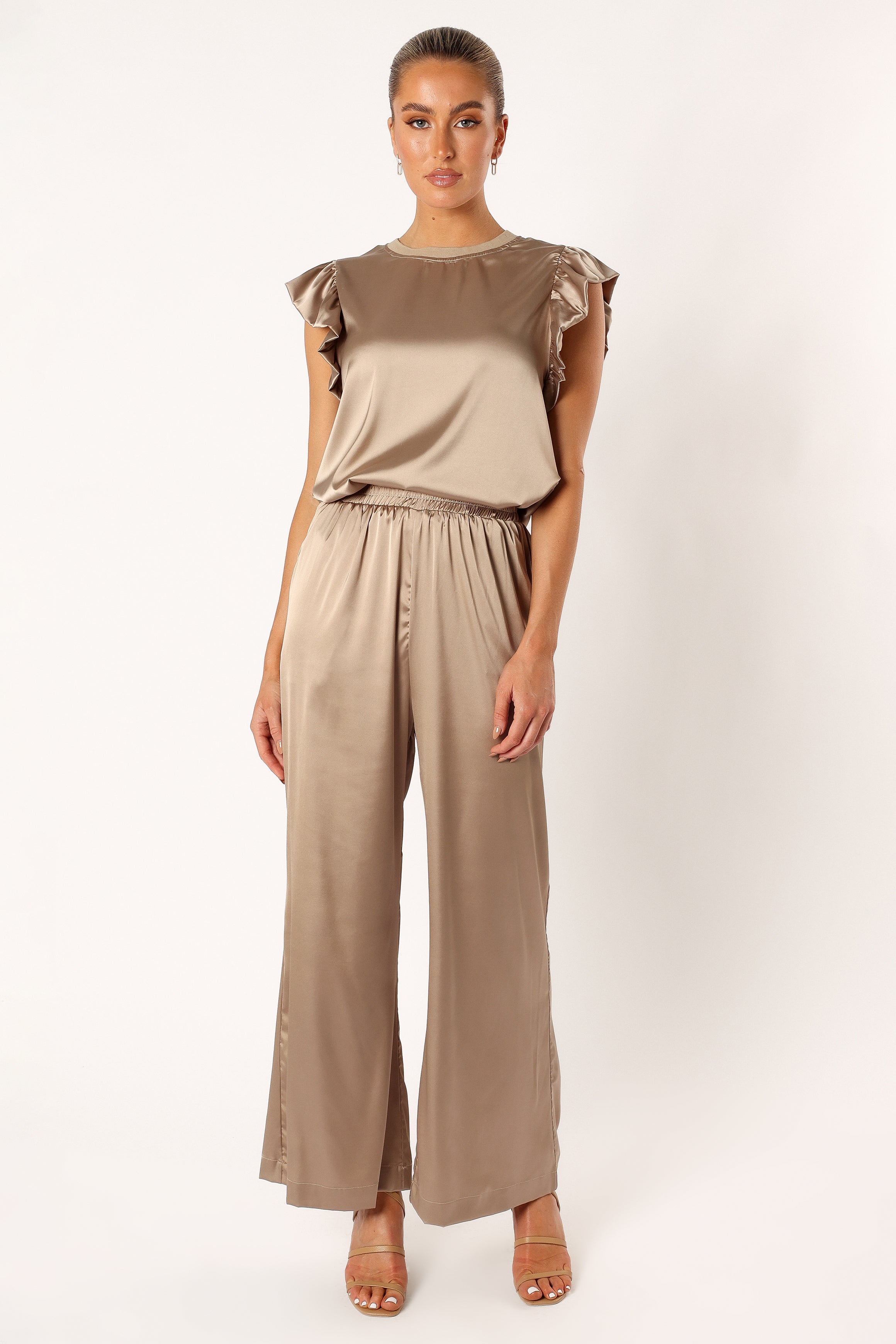 Tillie Two Piece Pant Set - Olive-Aur Fashion