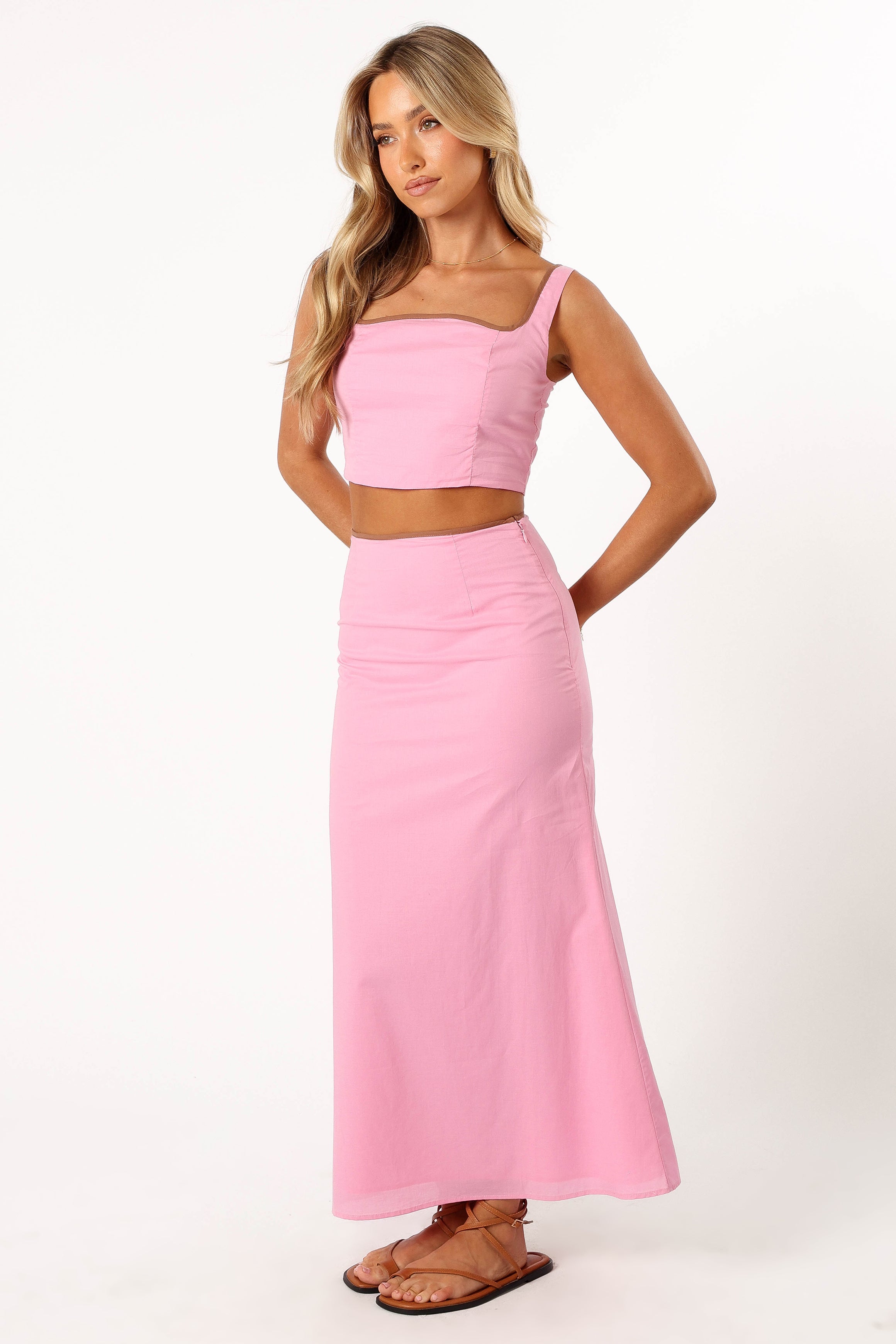 Willow Two Piece Set - Pink-Aur Fashion