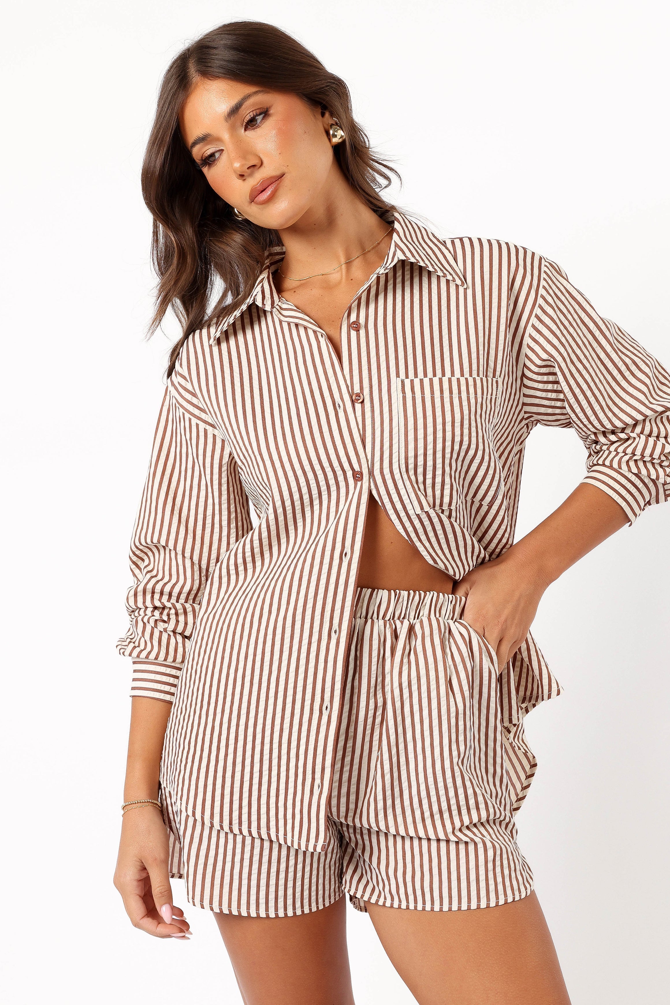 Kennie Top - Brown Stripe-Aur Fashion
