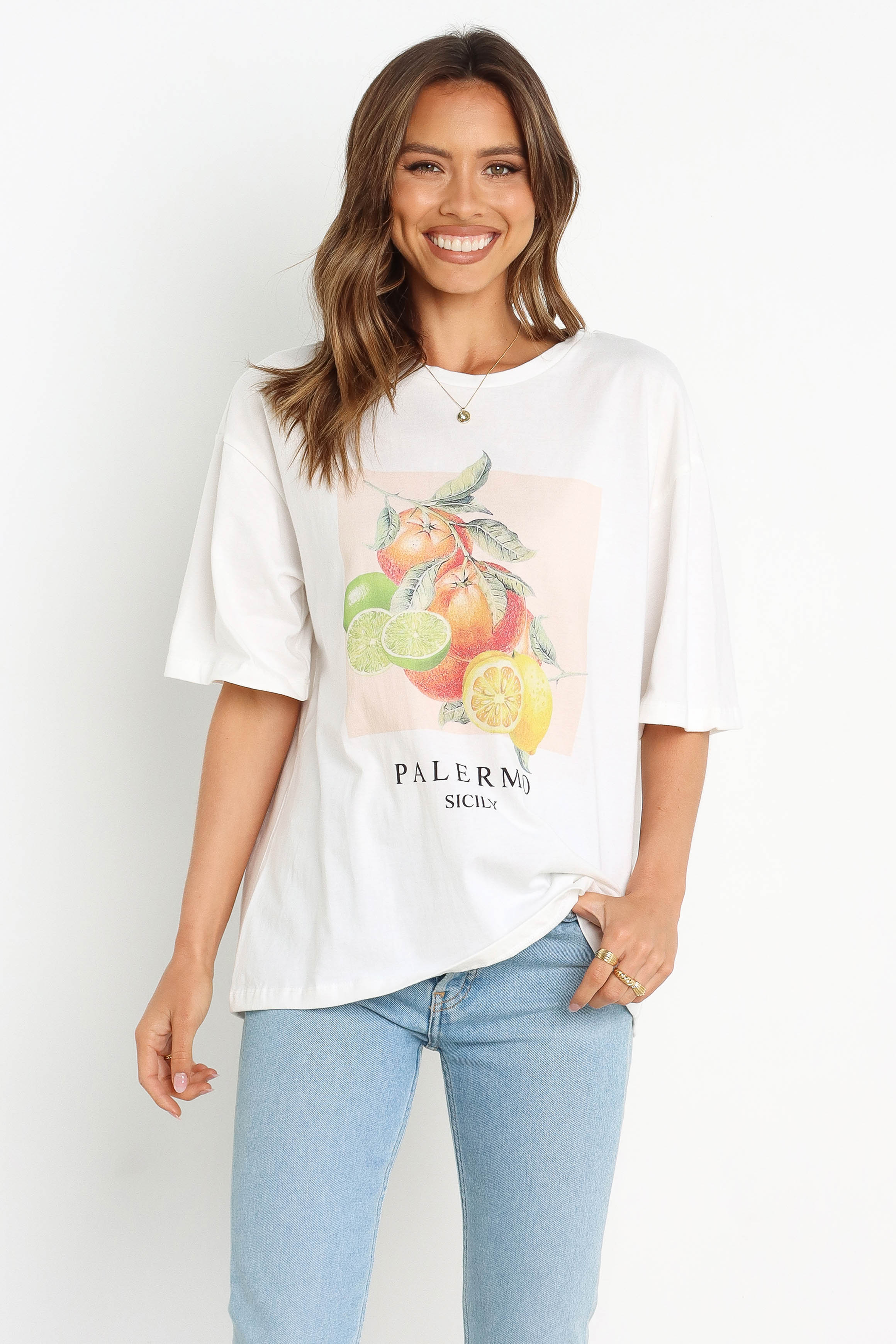 Sicily Tee - White-Aur Fashion