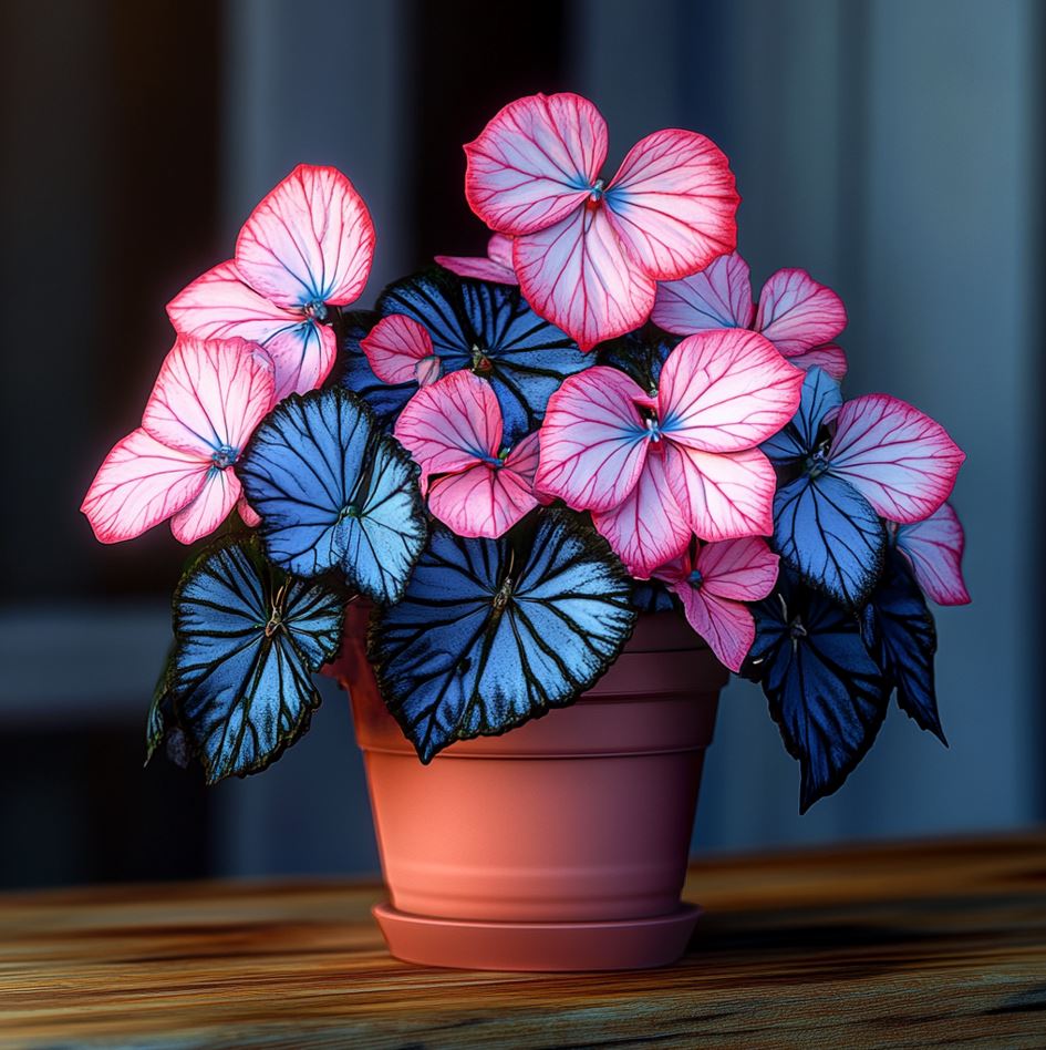 Begonia 'Moonlight Butterfly' 🦋✨- Pink and Blue