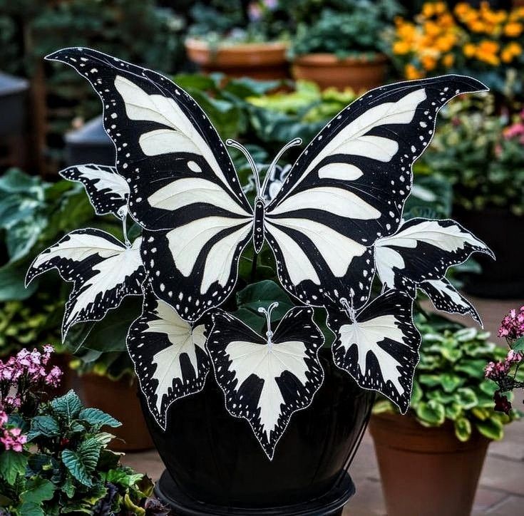Rare Begonia 'Moonlight Butterfly' 🦋✨ -White & Black