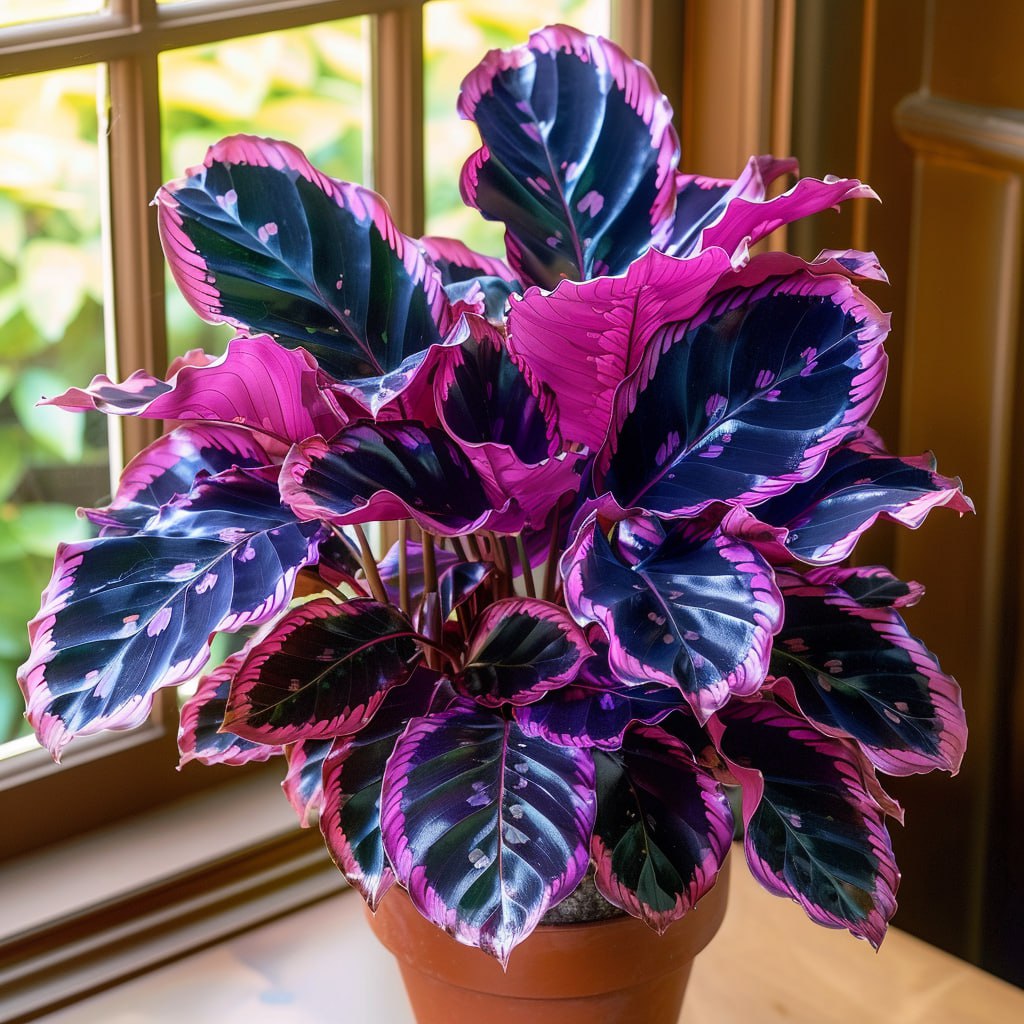 Purple and Blue Calathea Plant