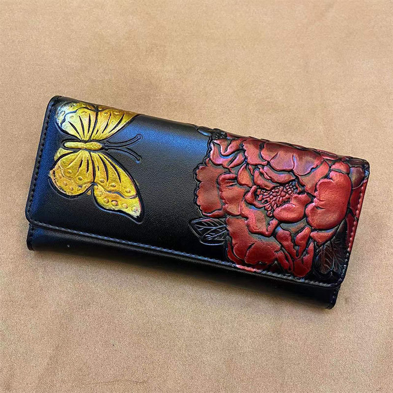 Nová dlhá peňaženka z teľacej kože