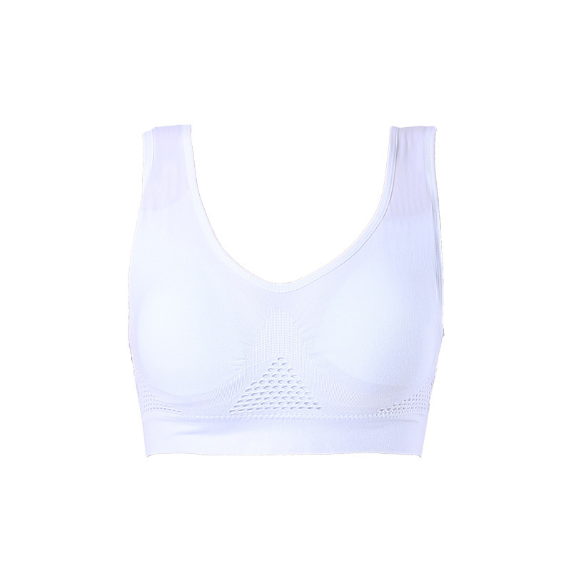 Mesh hollow air vent movement chest yoga movement without underwire underwear