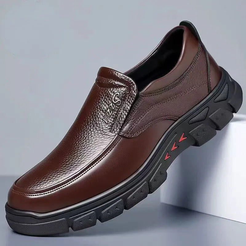 Bequeme Schuhe aus echtem Leder mit Fußgewölbestütze für Männer