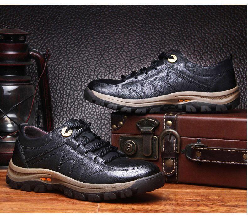 Lässige Outdoor-Wanderschuhe für Herren und rutschfeste, atmungsaktive Lederschuhe