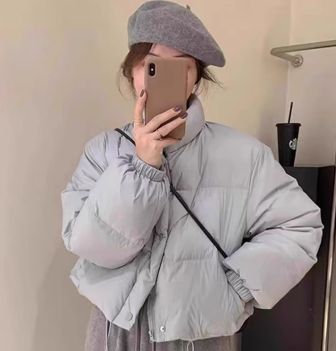 Stand Collar Cut Out Puffer Jacket