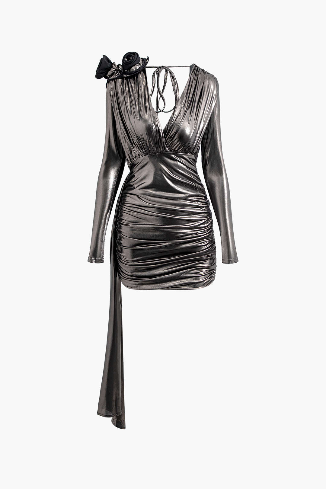 cut out metallic jersey mini dress Johnathan Kayne 3126 - Short Metallic Jersey, Stretch Lining Sheath Dress