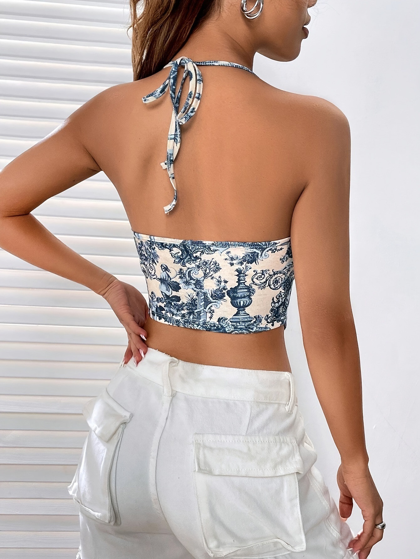 Floral Print Ruched Camin Top