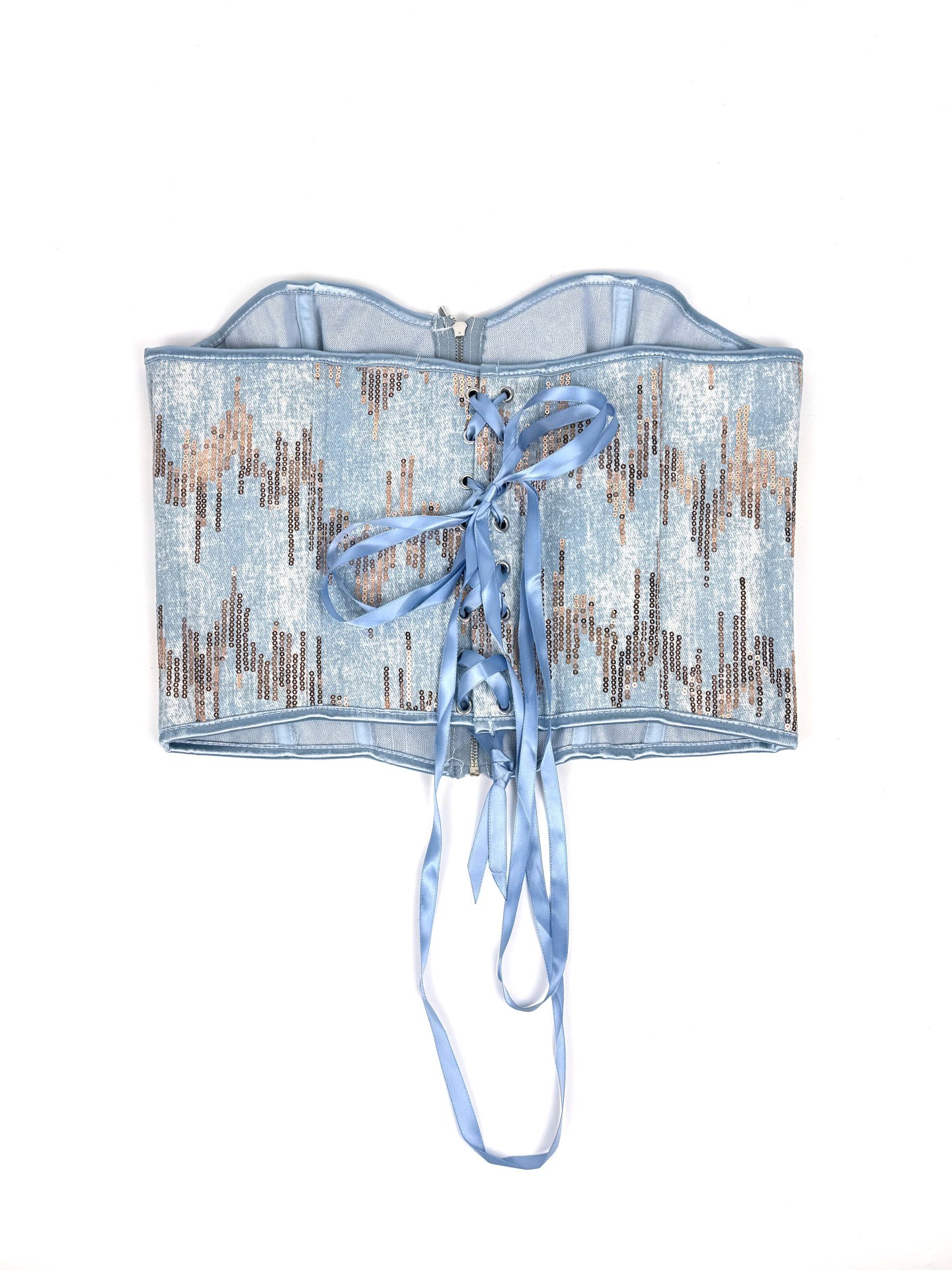 Zip Up Strapless Corset Top