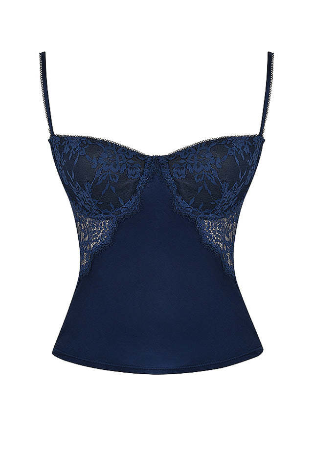 Lace Trim Bustier Cami Top