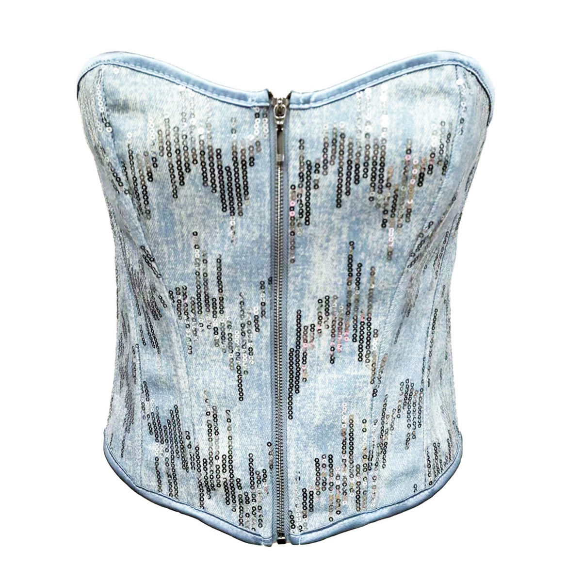 Zip Up Strapless Corset Top
