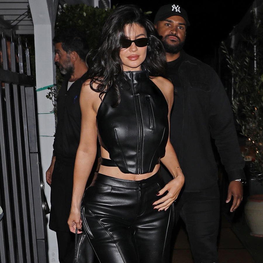Faux Leather Zip Up Halter Top